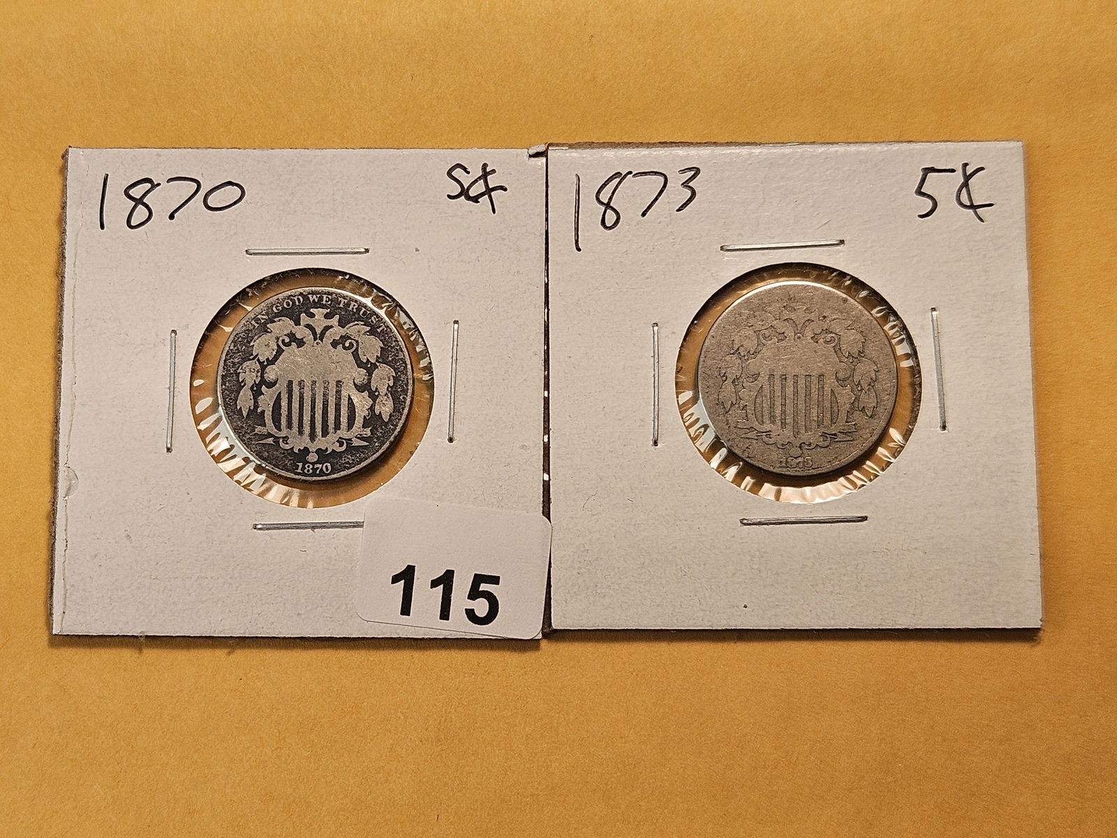 Two Circulated Shield Nickels (1 of 6)