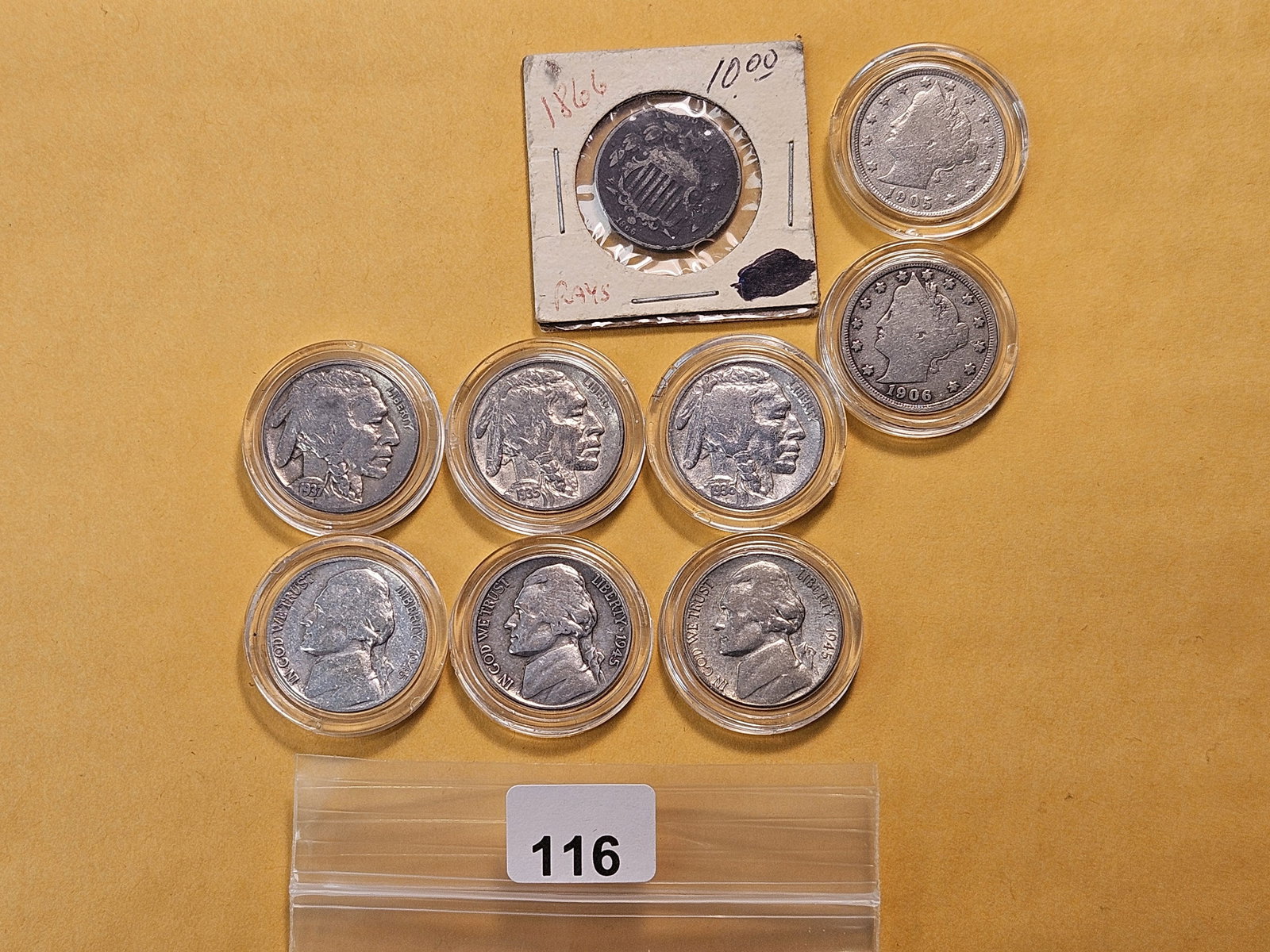 Nine Mixed Circulated Nickels (1 of 6)
