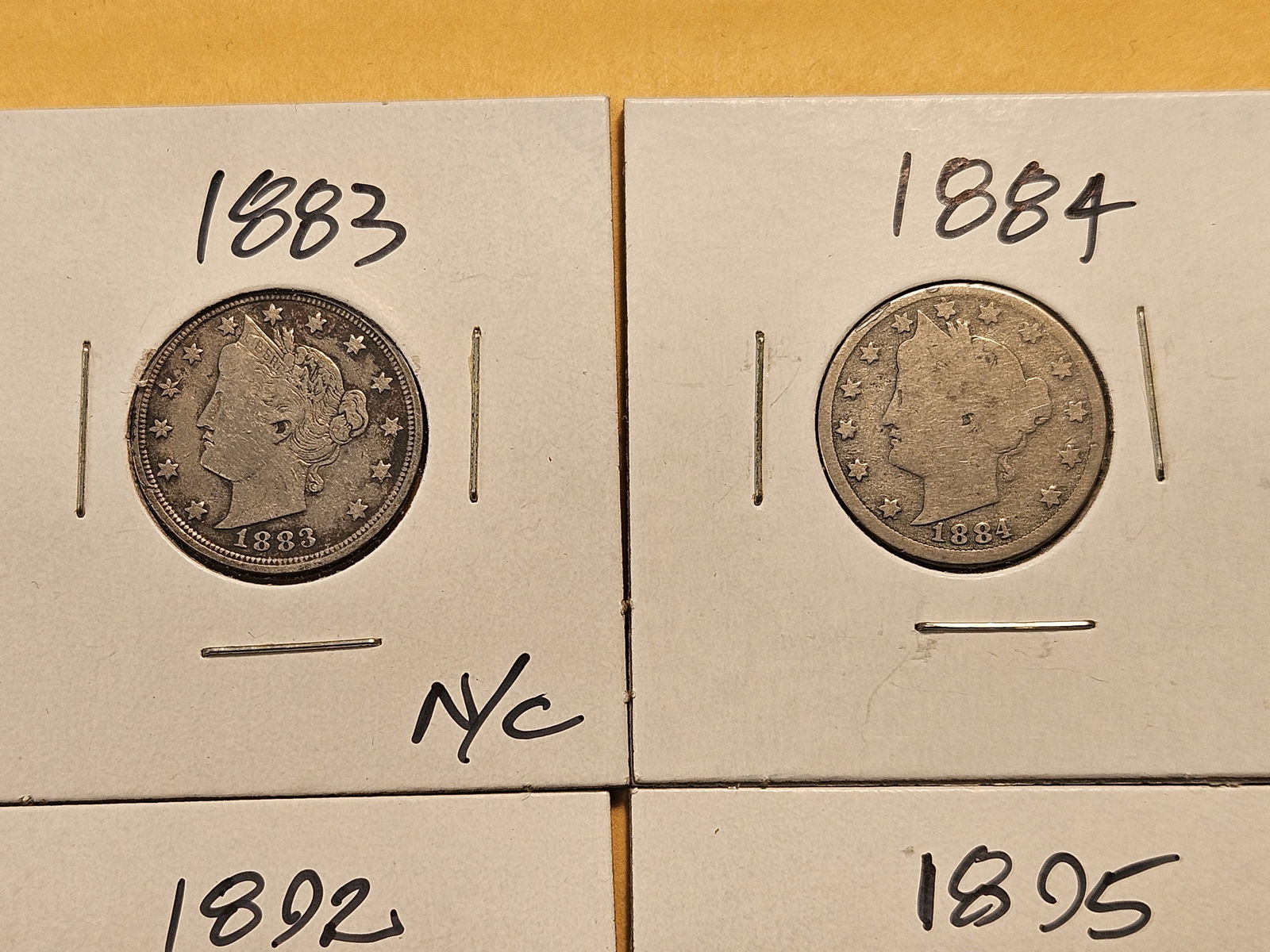 Four Circulated Liberty V Nickels - 2