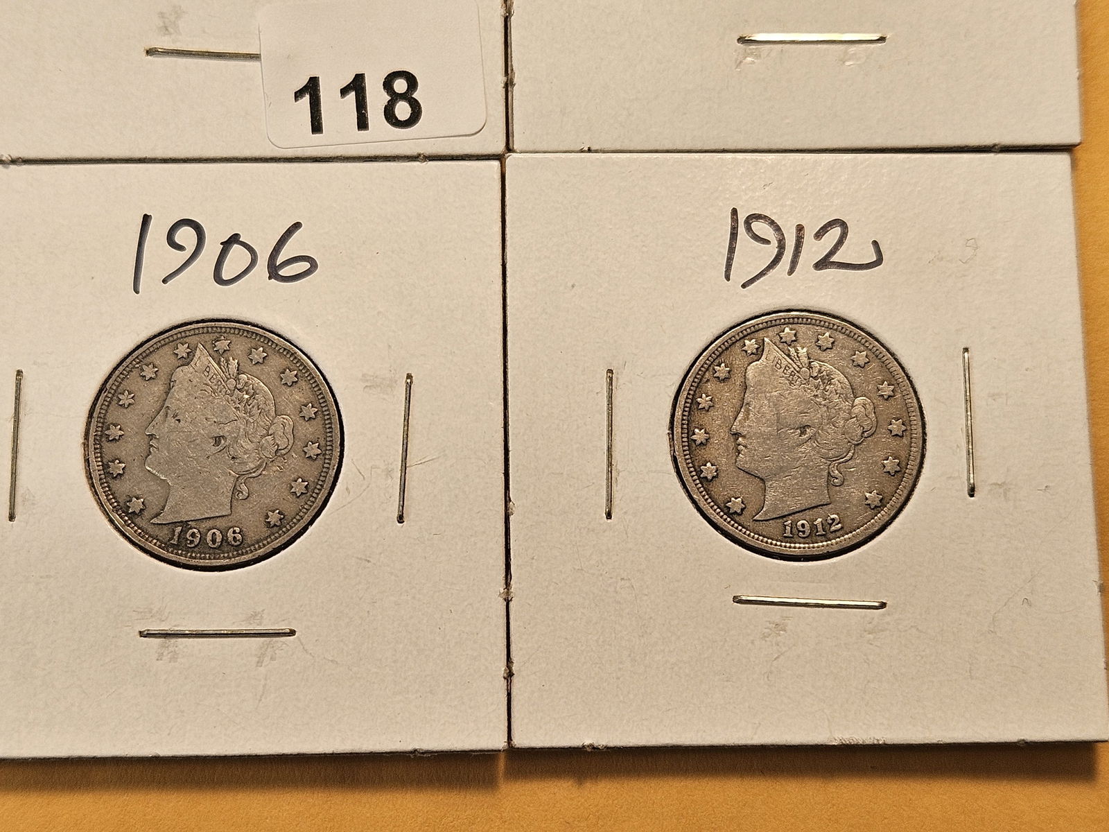 Four Circulated Liberty V Nickels - 3