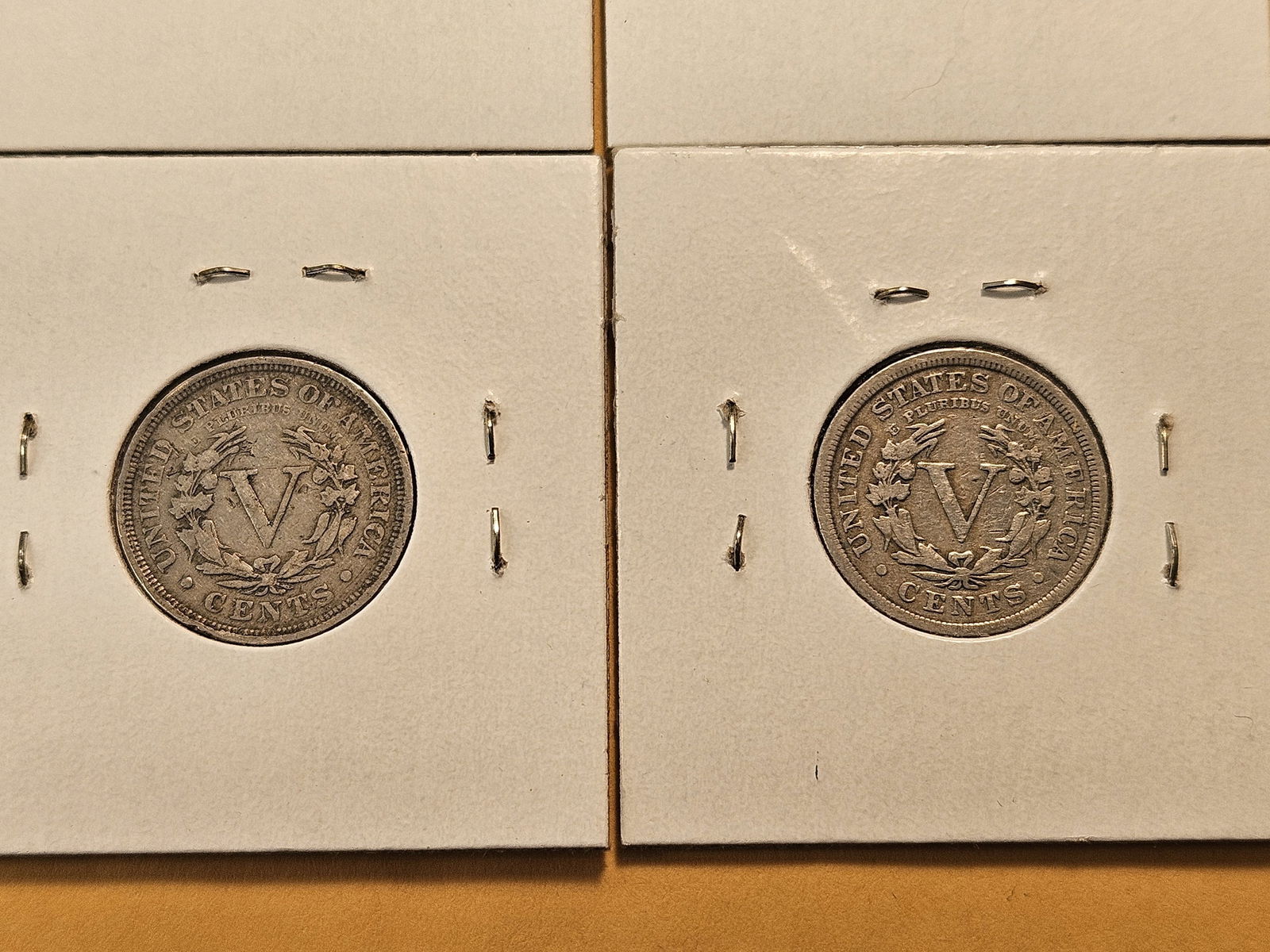 Four Circulated Liberty V Nickels - 6
