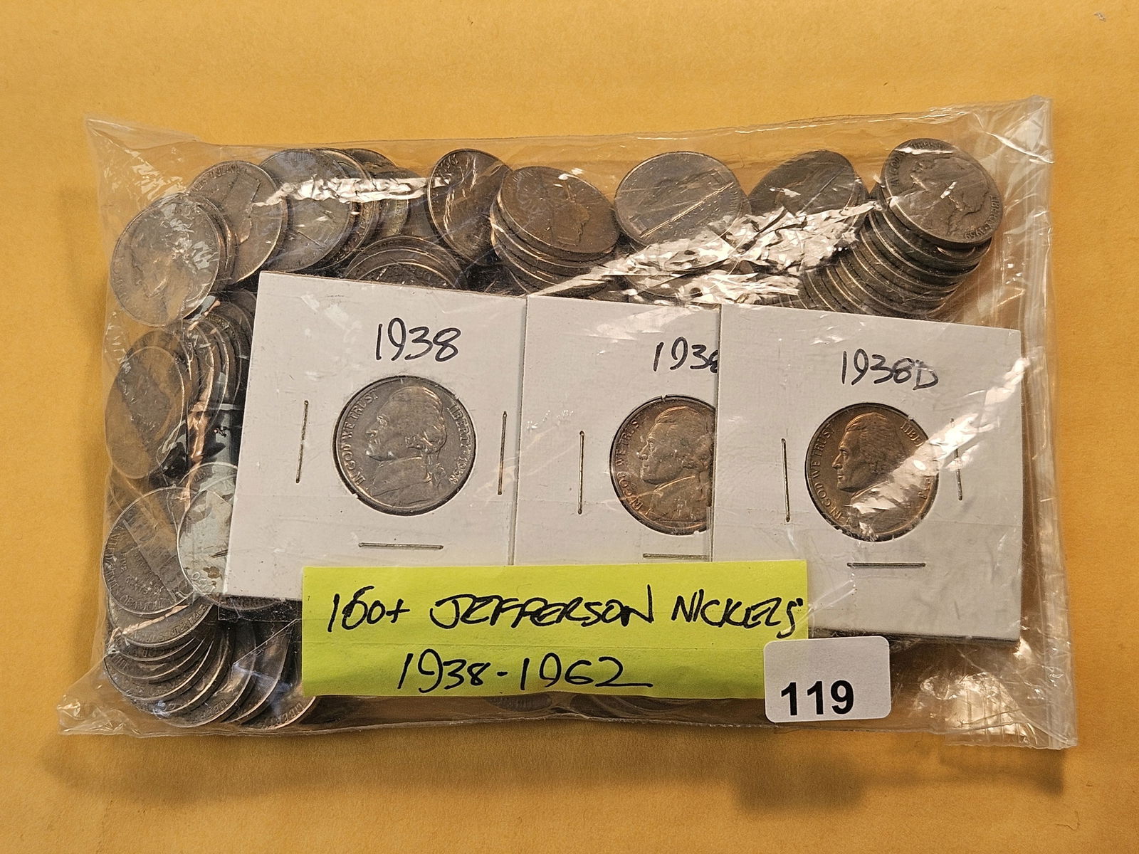Over 160 Mixed Jefferson Nickels: Mixed dates 1932-1962. From consigner and unchecked by us 