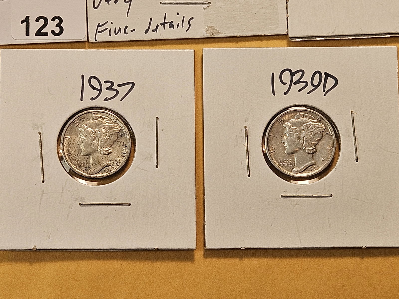 Five US Silver Dimes - 4