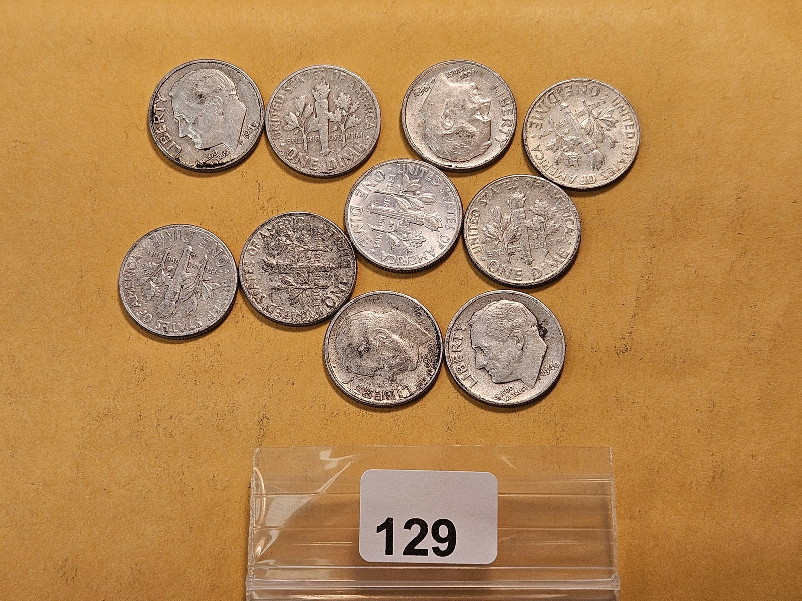 Ten Roosevelt Silver Dimes (1 of 2)