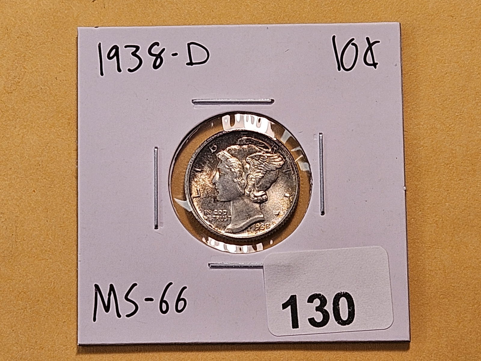 Brilliant Uncirculated 1938-D Mercury Silver Dime - 2