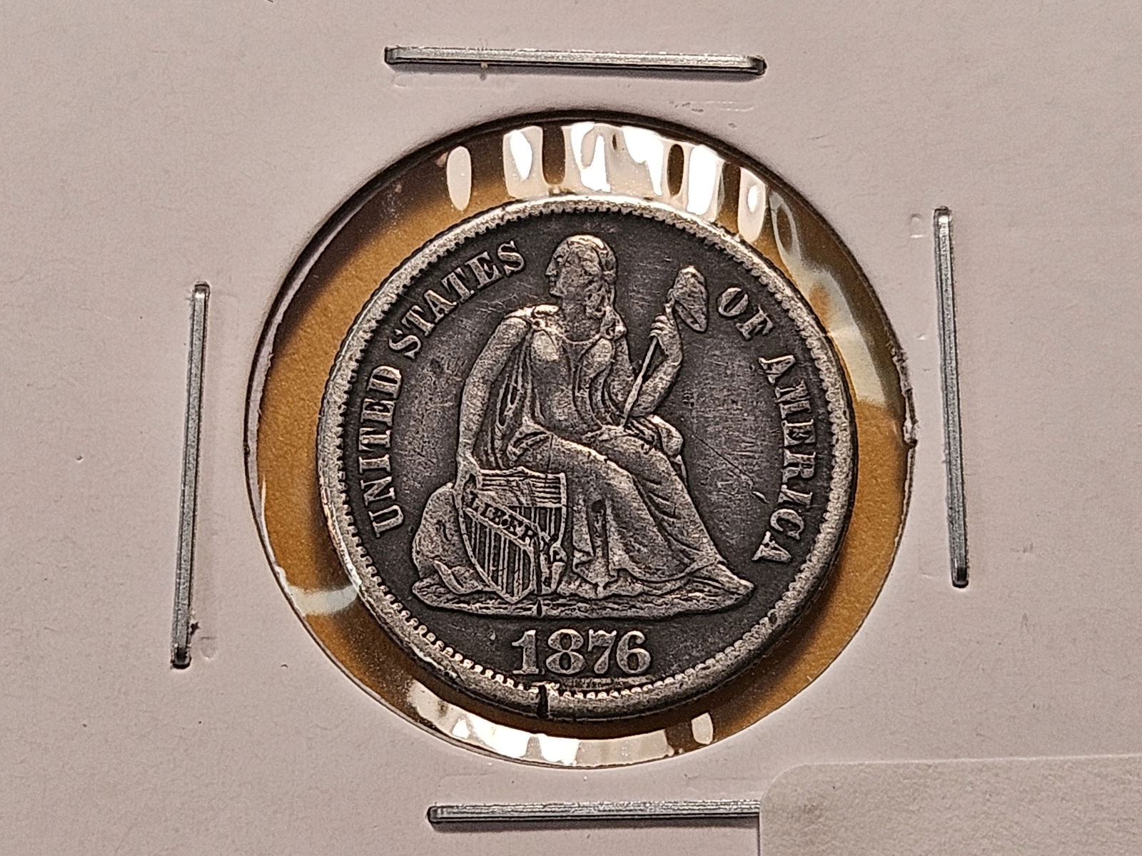 CARSON CITY! 1876-CC Mercury Silver Dime: About Uncirculated 