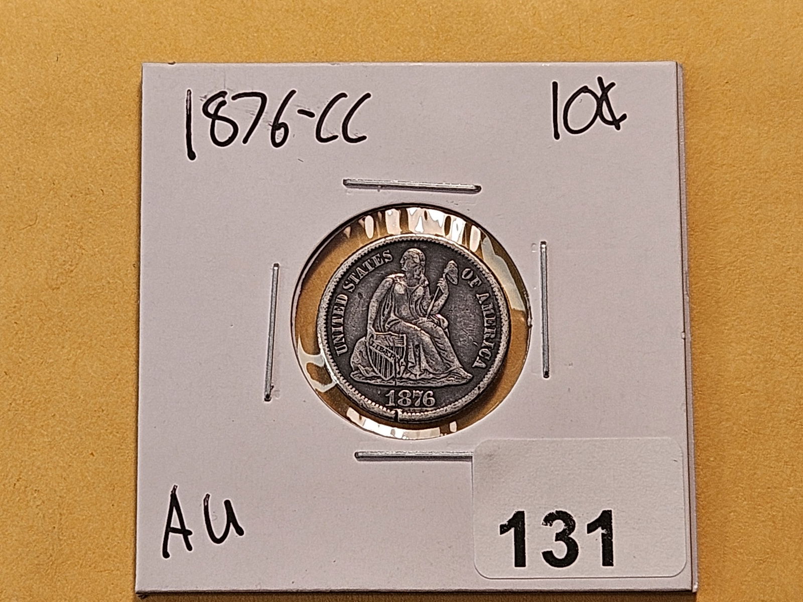 CARSON CITY! 1876-CC Mercury Silver Dime - 2