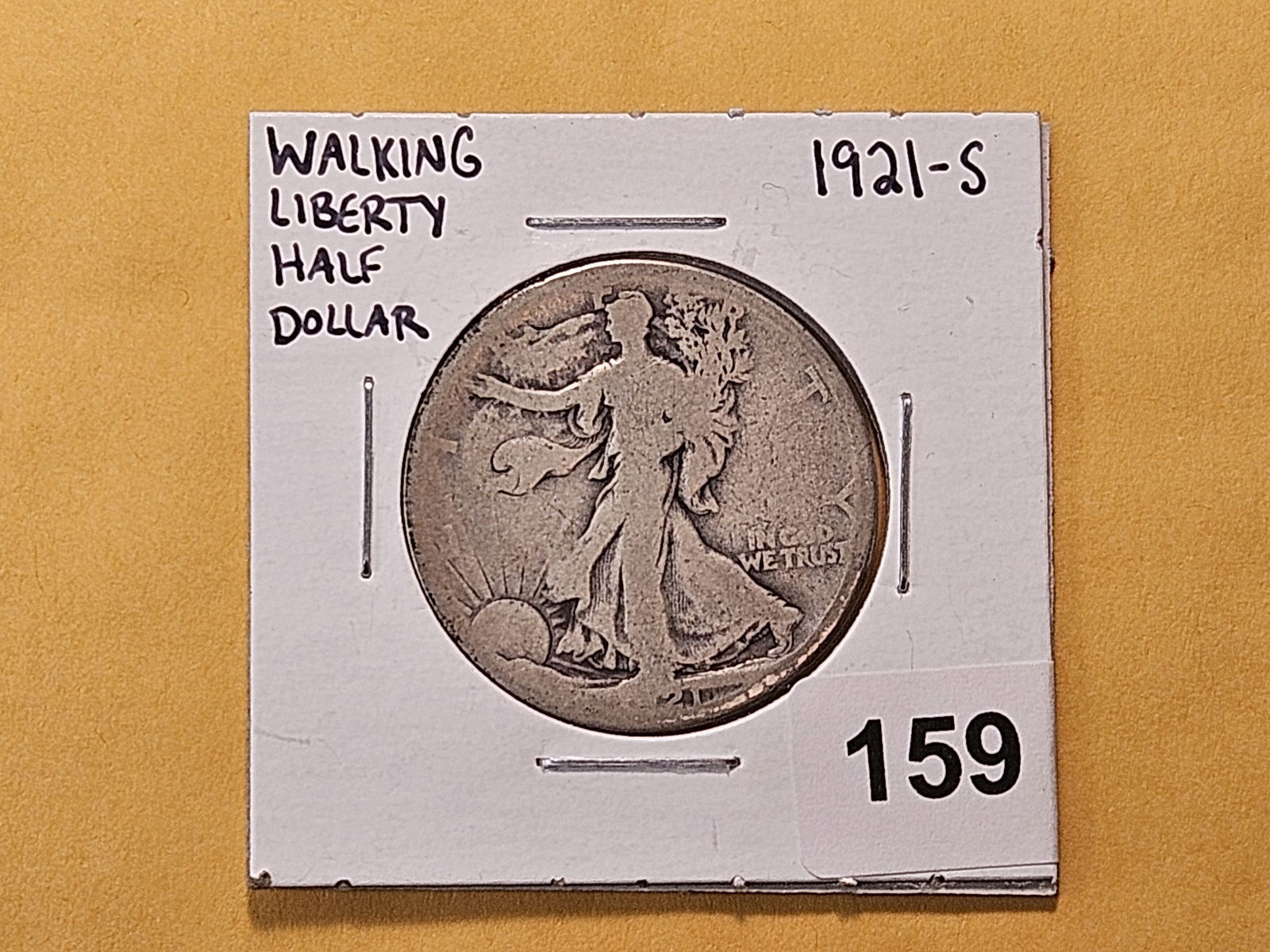 Semi-Key Date 1921-S Walking Liberty Silver Half Dollar - 2