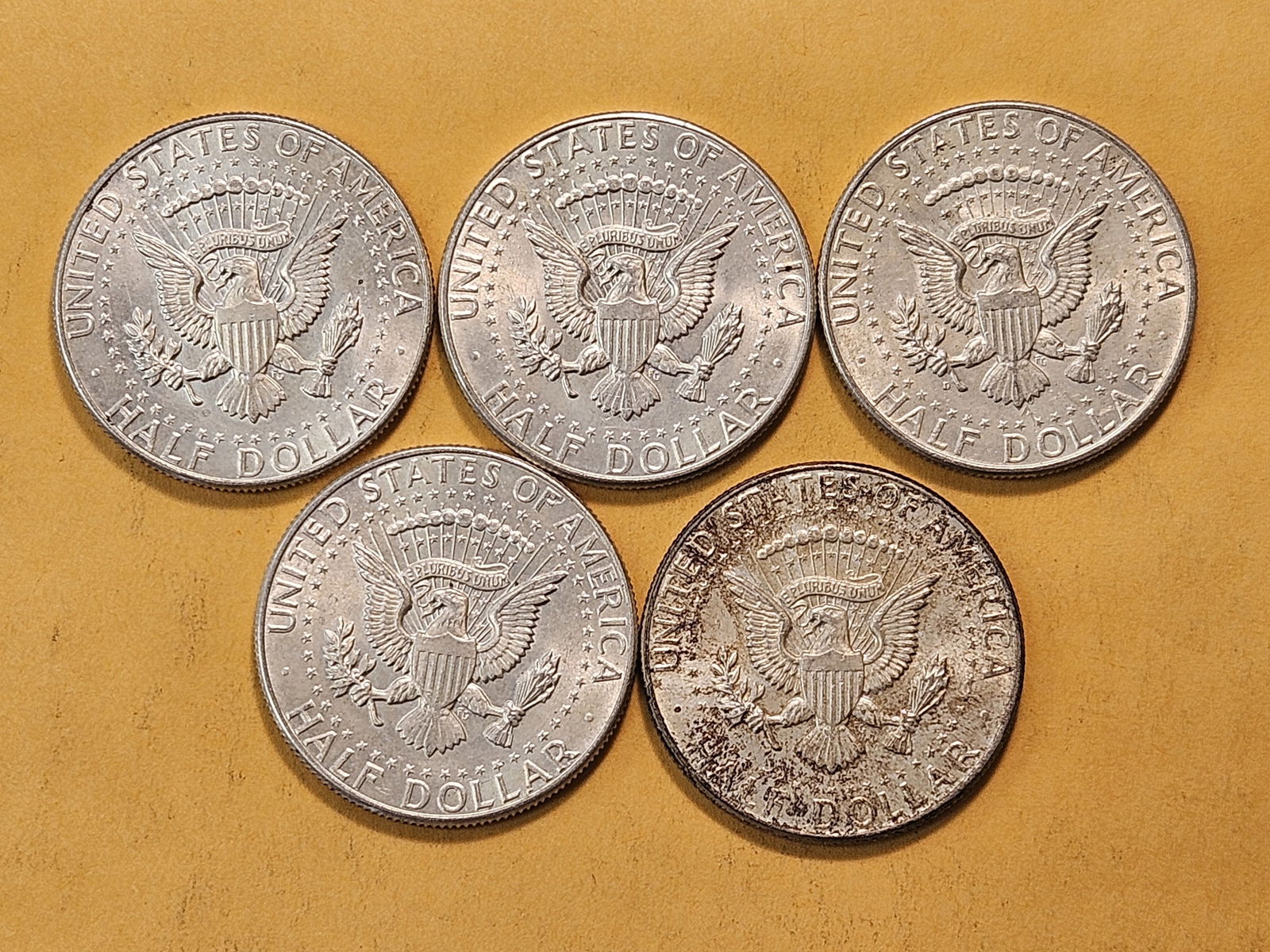 Five 1964 Kennedy Silver Half Dollars - 4