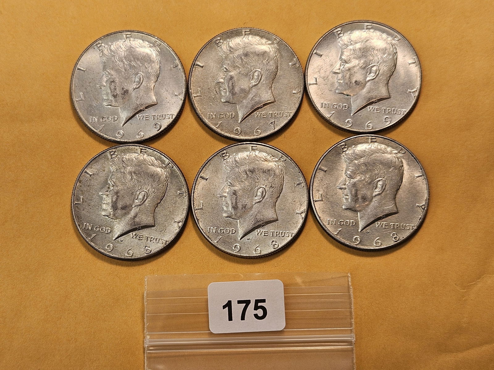 Six 40% Kennedy Silver Half Dollars (1 of 4)