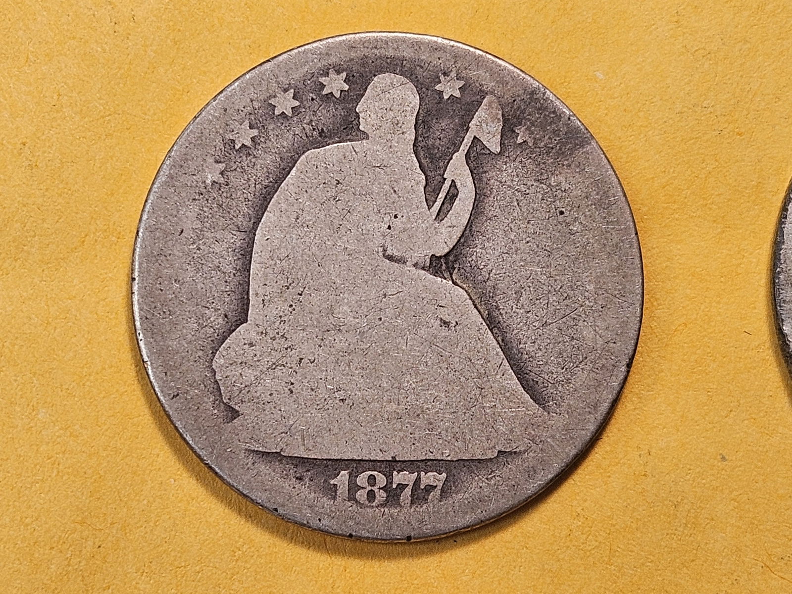 Two Circulated Seated Liberty Silver Half Dollars - 2