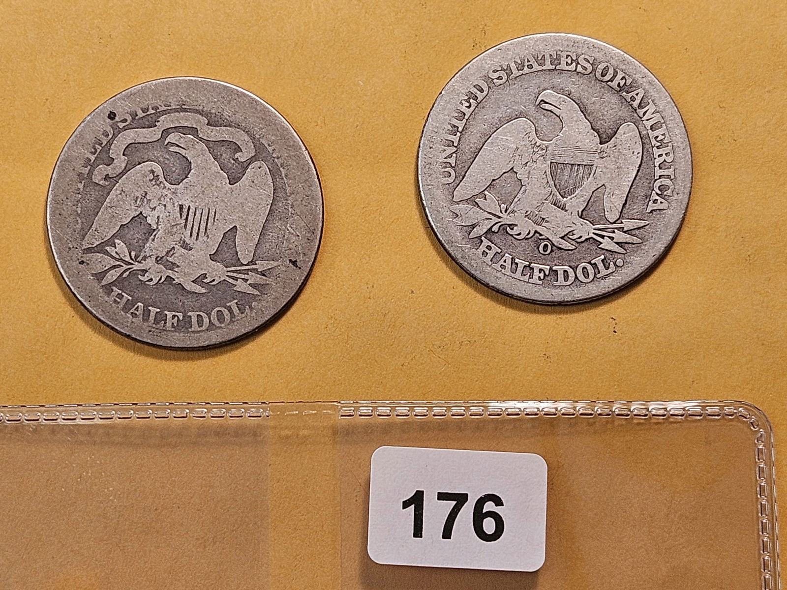 Two Circulated Seated Liberty Silver Half Dollars - 4