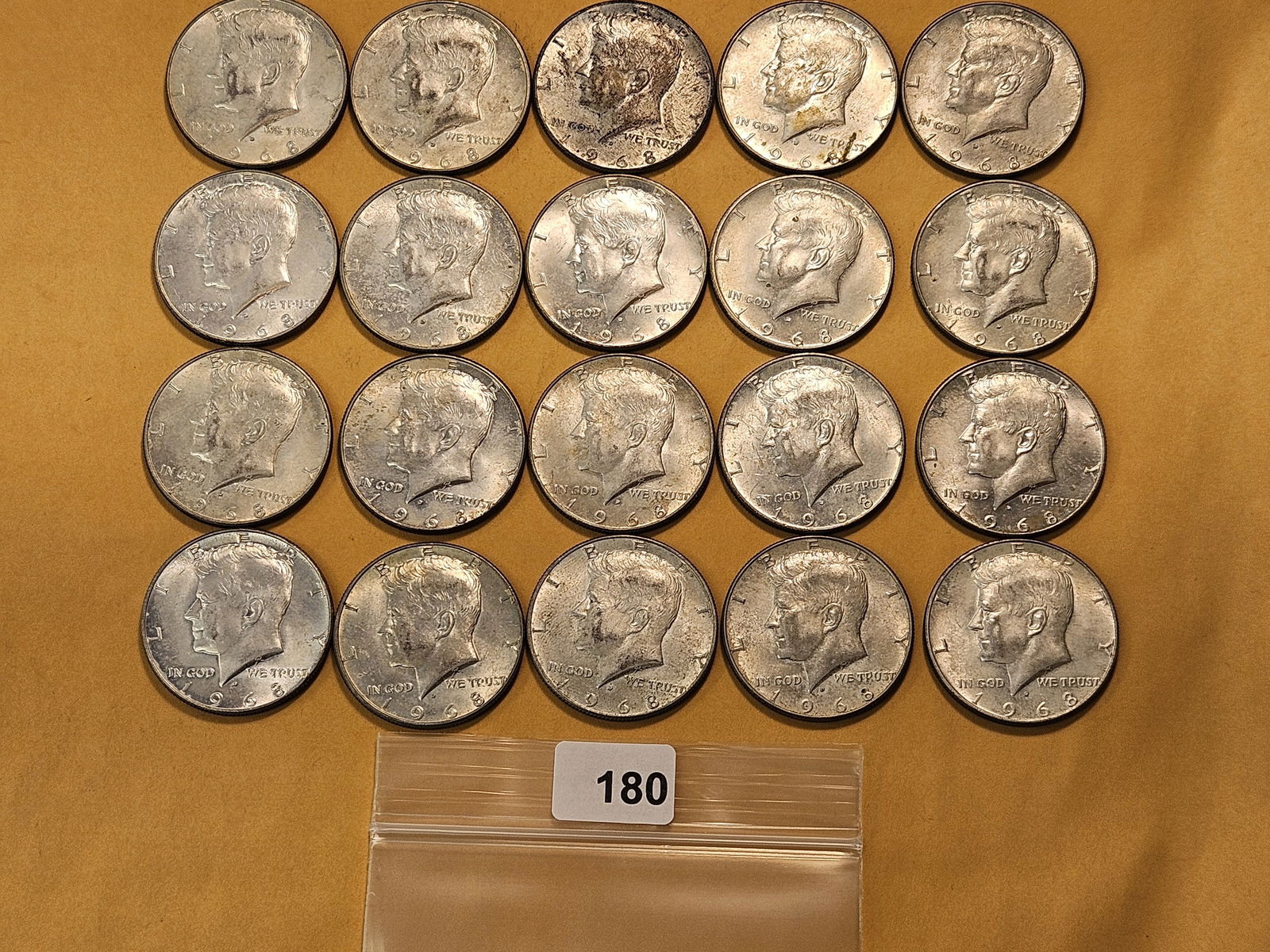 Twenty 40% Kennedy Silver Half Dollars (1 of 5)