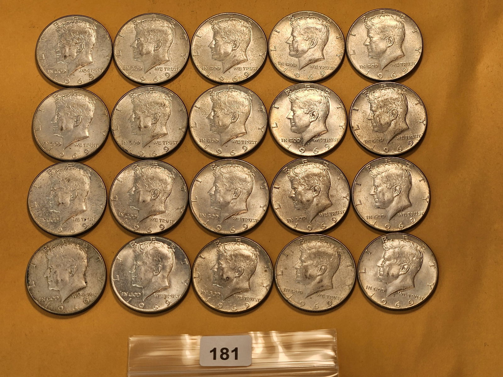 Twenty 40% Kennedy Silver Half Dollars (1 of 5)