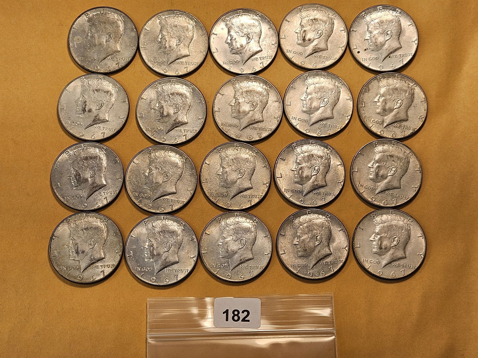 Twenty 40% Kennedy Silver Half Dollars (1 of 5)
