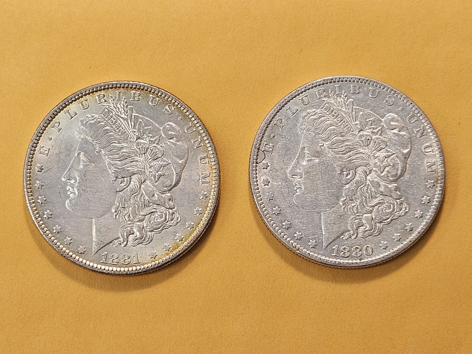 Two About Uncirculated Morgan Silver Dollars - 2