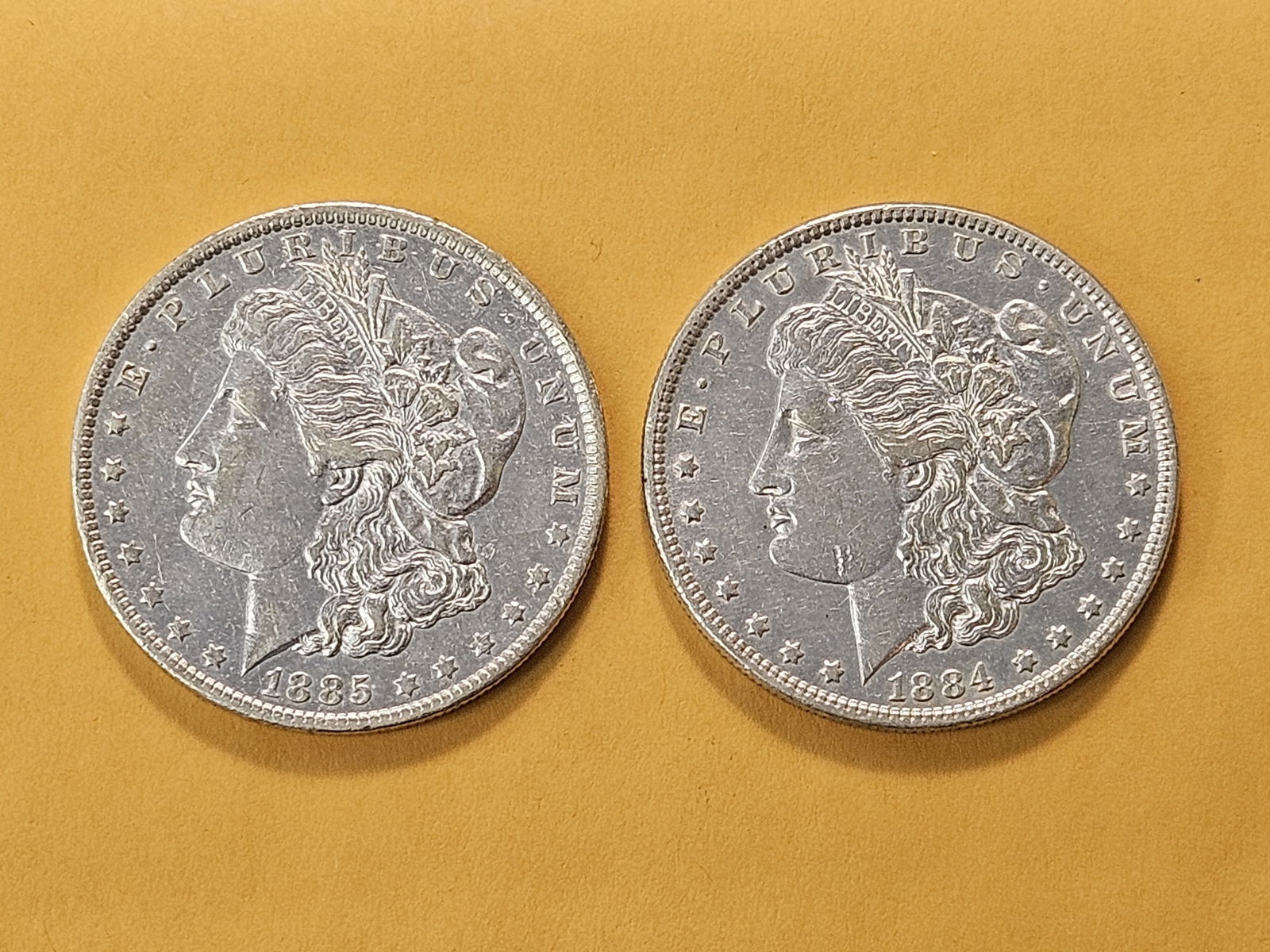 Two About Uncirculated Morgan Silver Dollars - 2