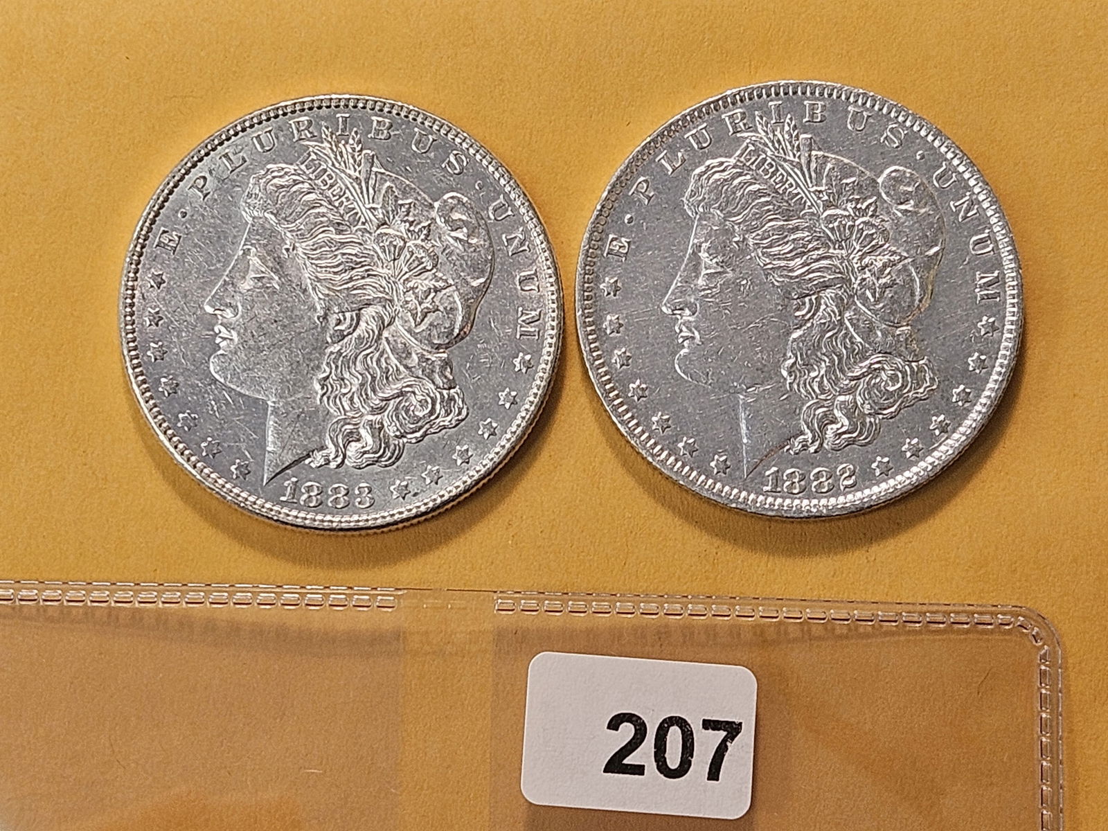 Two About Uncirculated Morgan Silver Dollars (1 of 4)