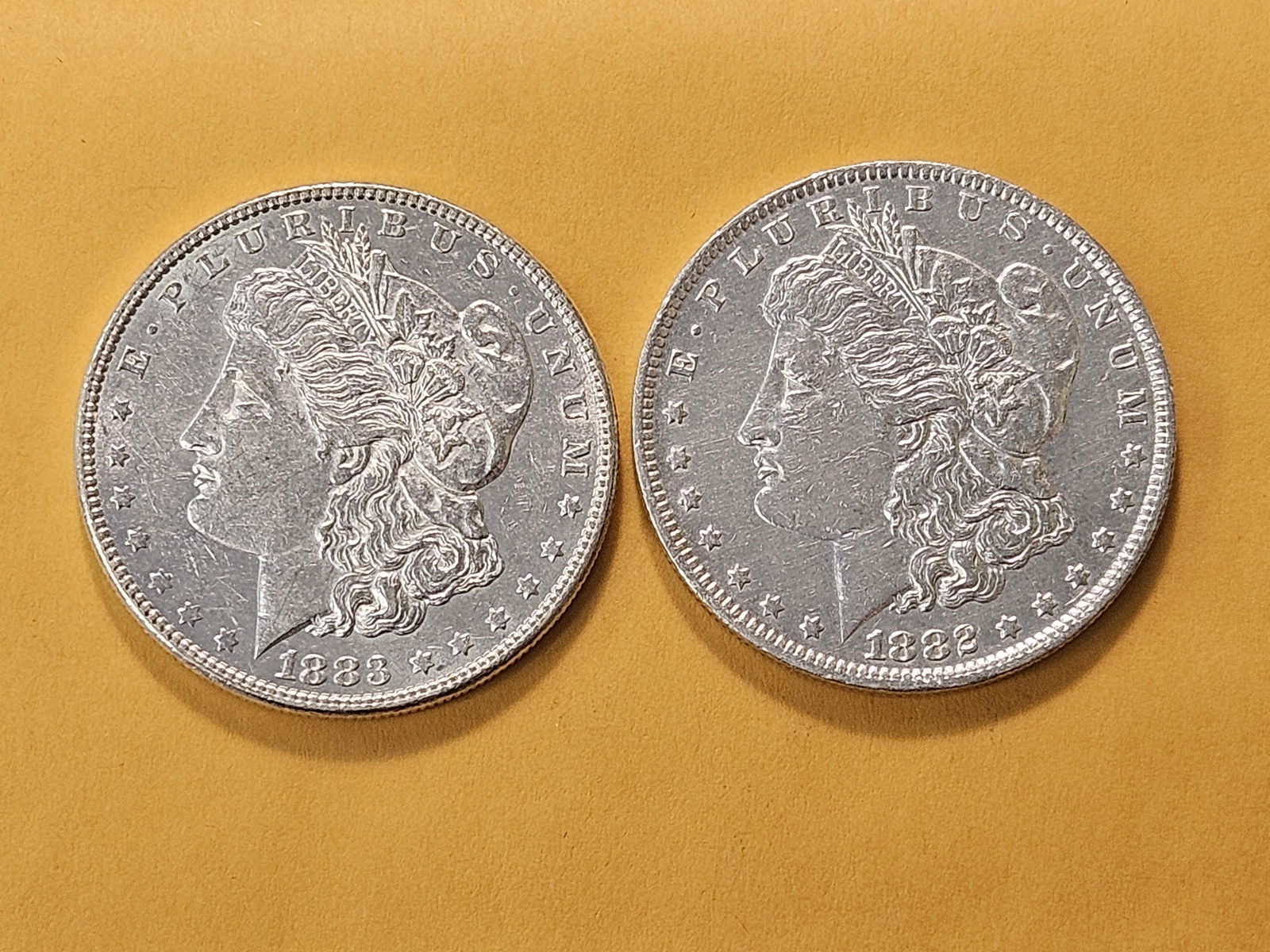 Two About Uncirculated Morgan Silver Dollars - 2