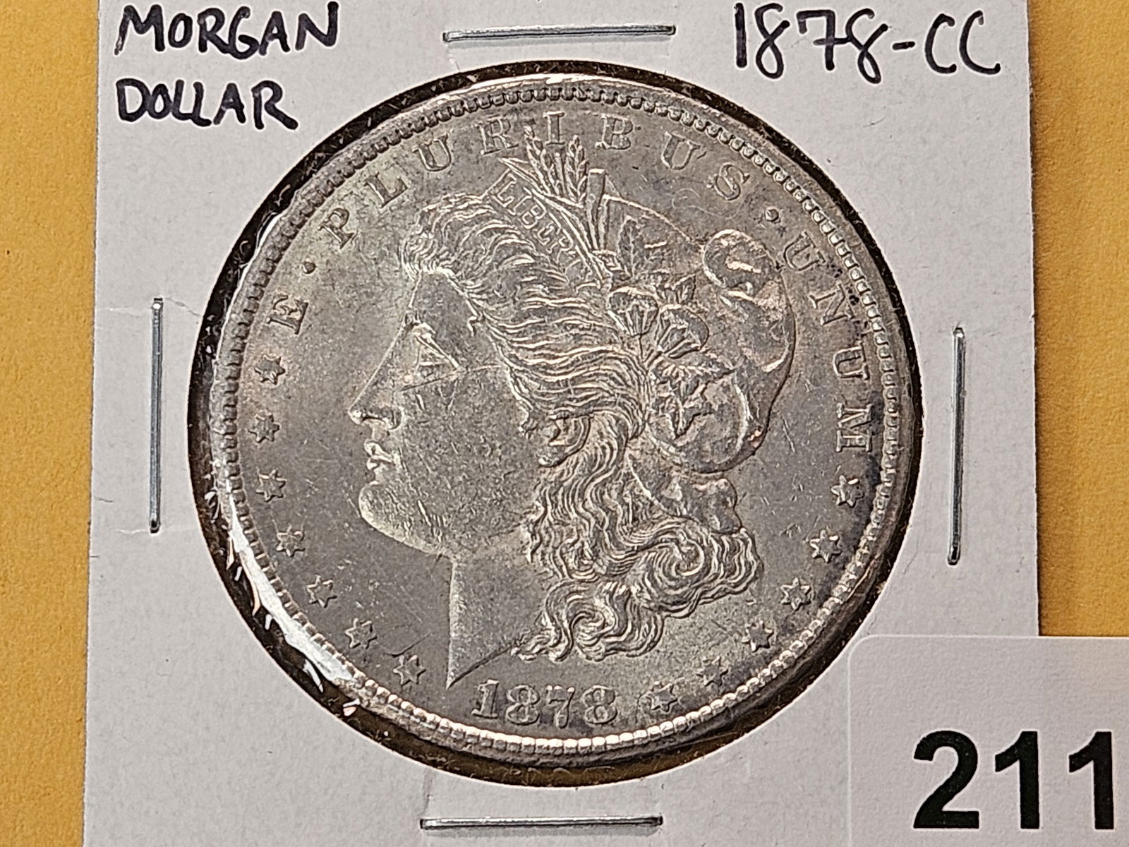 KEY DATE! Brilliant About Uncirculated 1878-CC Morgan Silver Dollar (1 of 4)