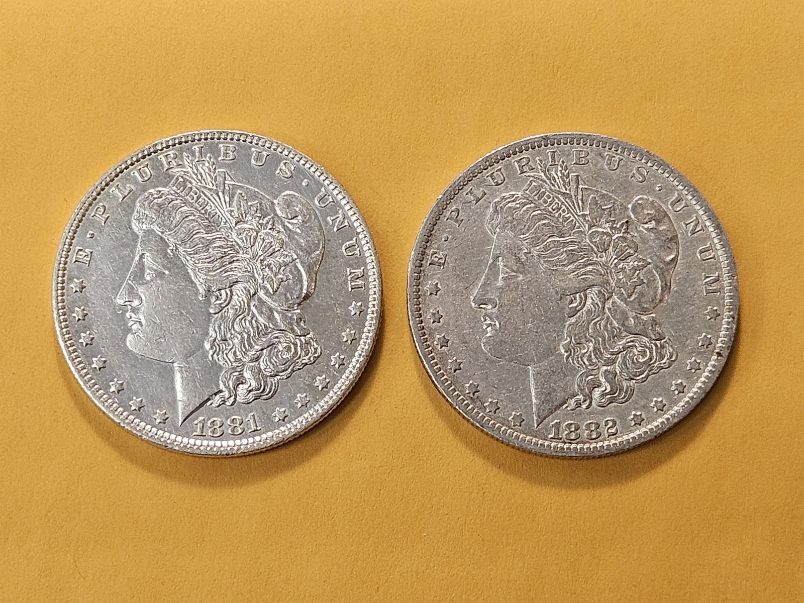 Two About Uncirculated Morgan Silver Dollars - 2