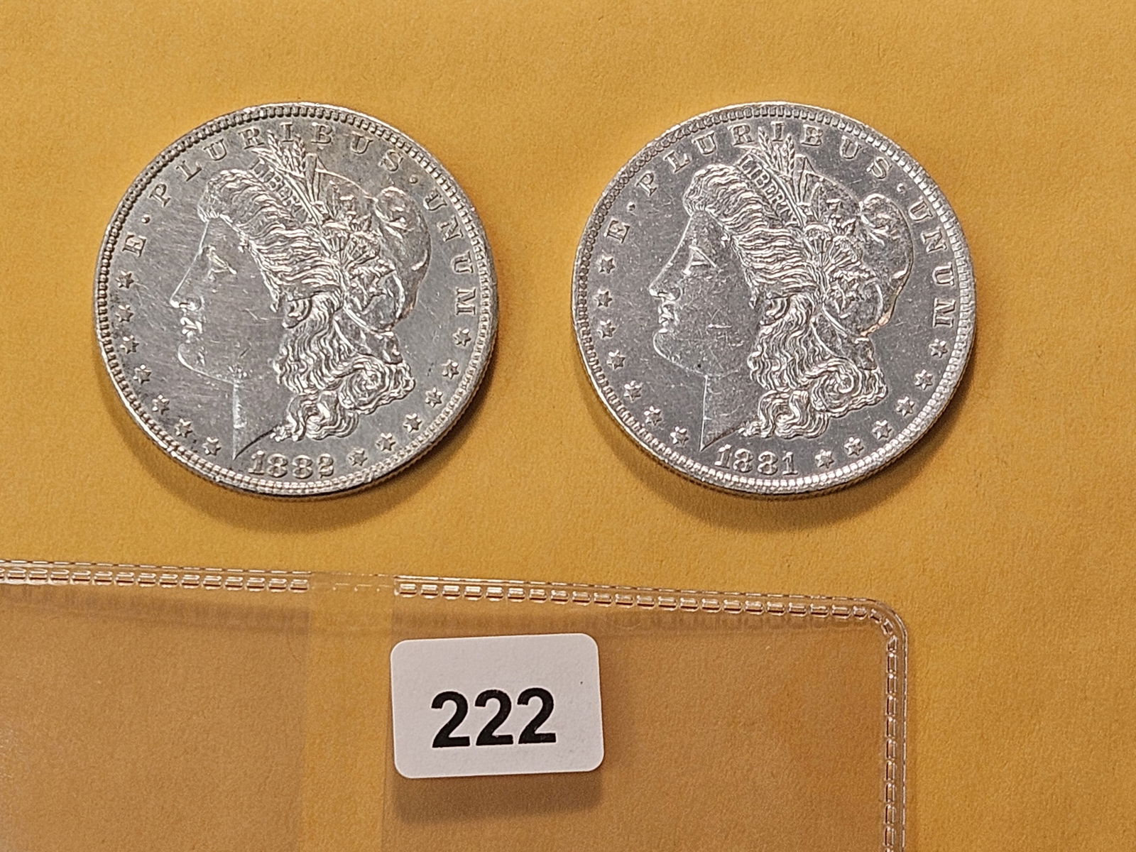 Two About Uncirculated Morgan Silver Dollars (1 of 4)