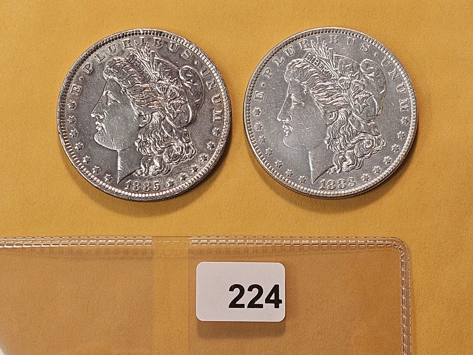Two About Uncirculated Morgan Silver Dollars (1 of 4)