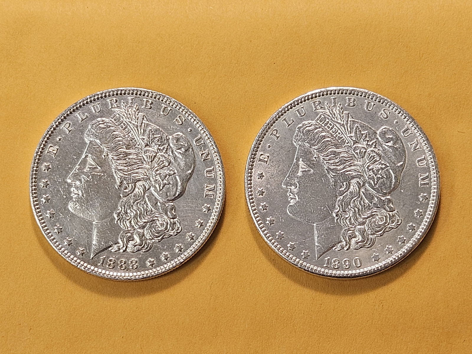 Two About Uncirculated Morgan Silver Dollars - 2