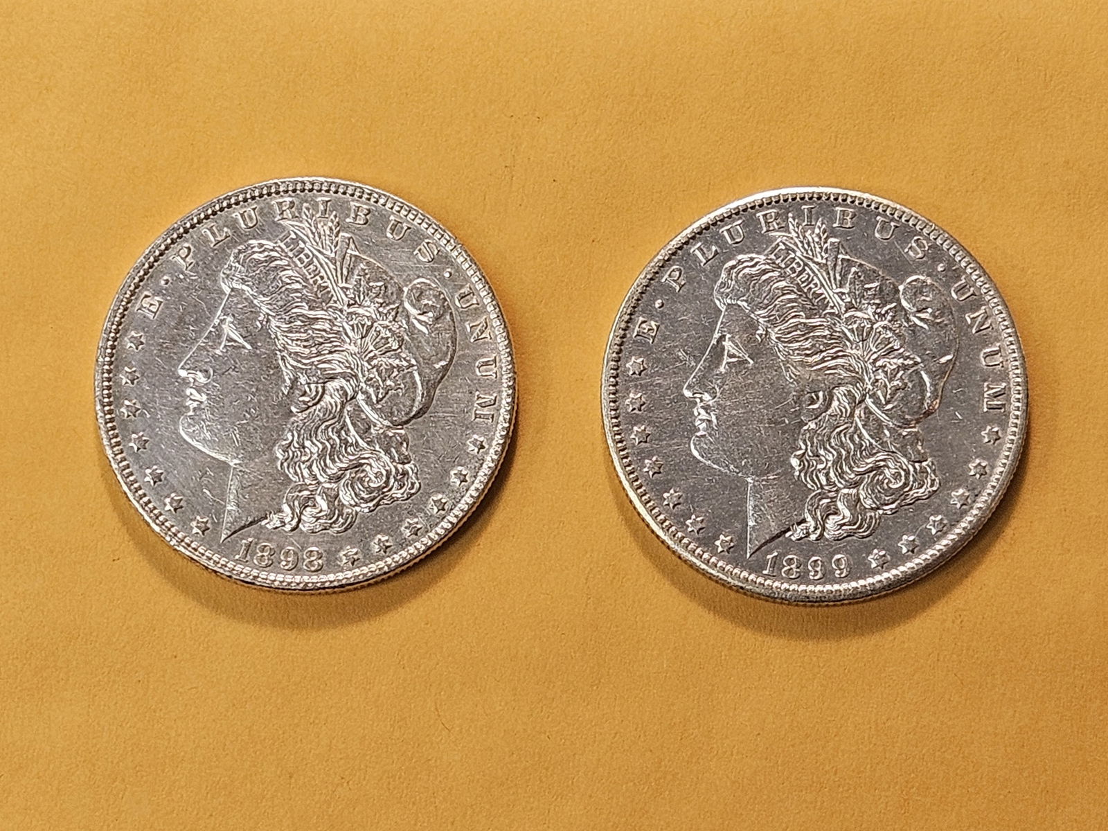 Two About Uncirculated Morgan Silver Dollars - 2