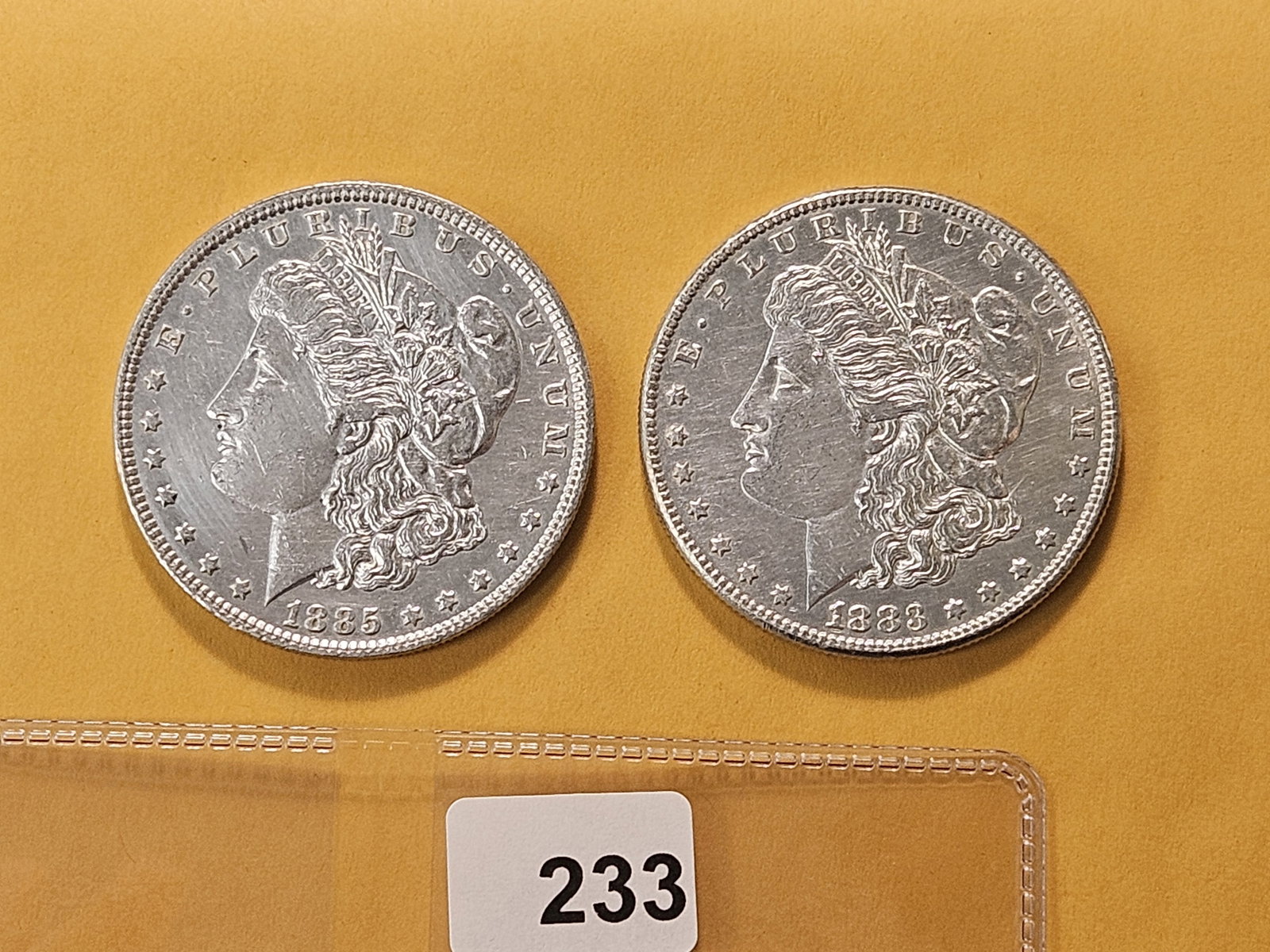 Two About Uncirculated Morgan Silver Dollars (1 of 4)