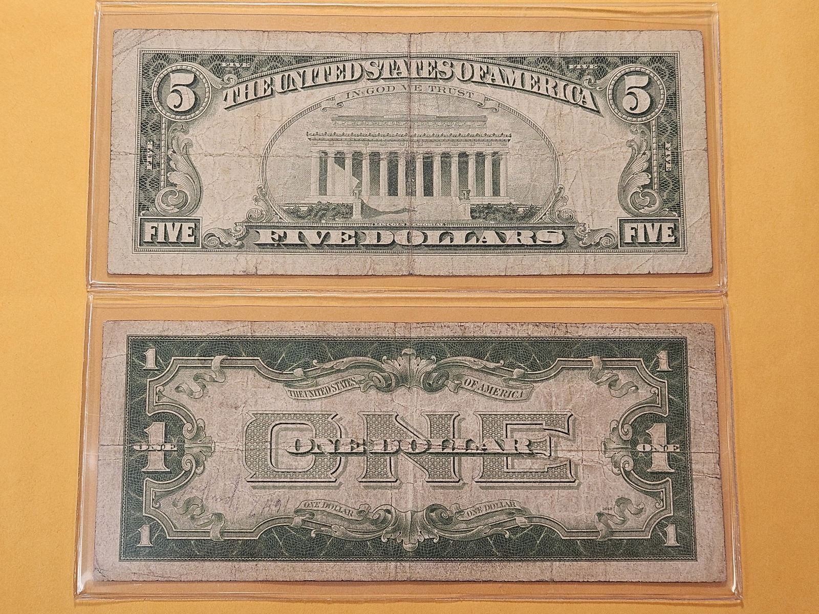 Series 1934 Funny Back One Dollar Silver Certificate and Series 1963 United States Note - 4