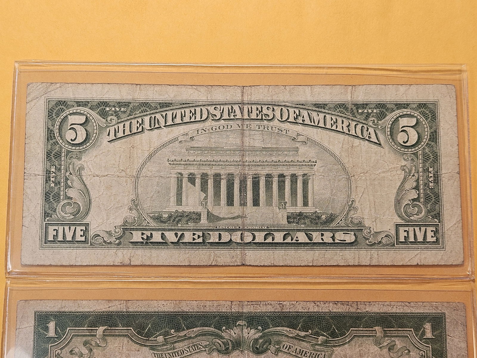 Series 1934 Funny Back One Dollar Silver Certificate and Series 1963 United States Note - 5