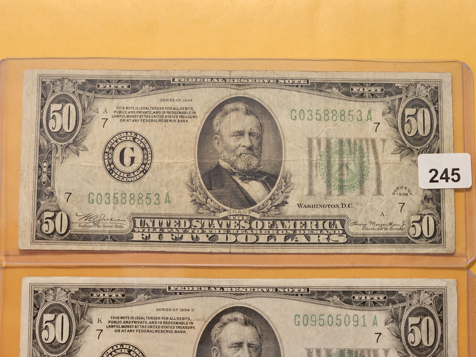 Two Green Seal $50 Dollar Federal Reserve Notes - 2