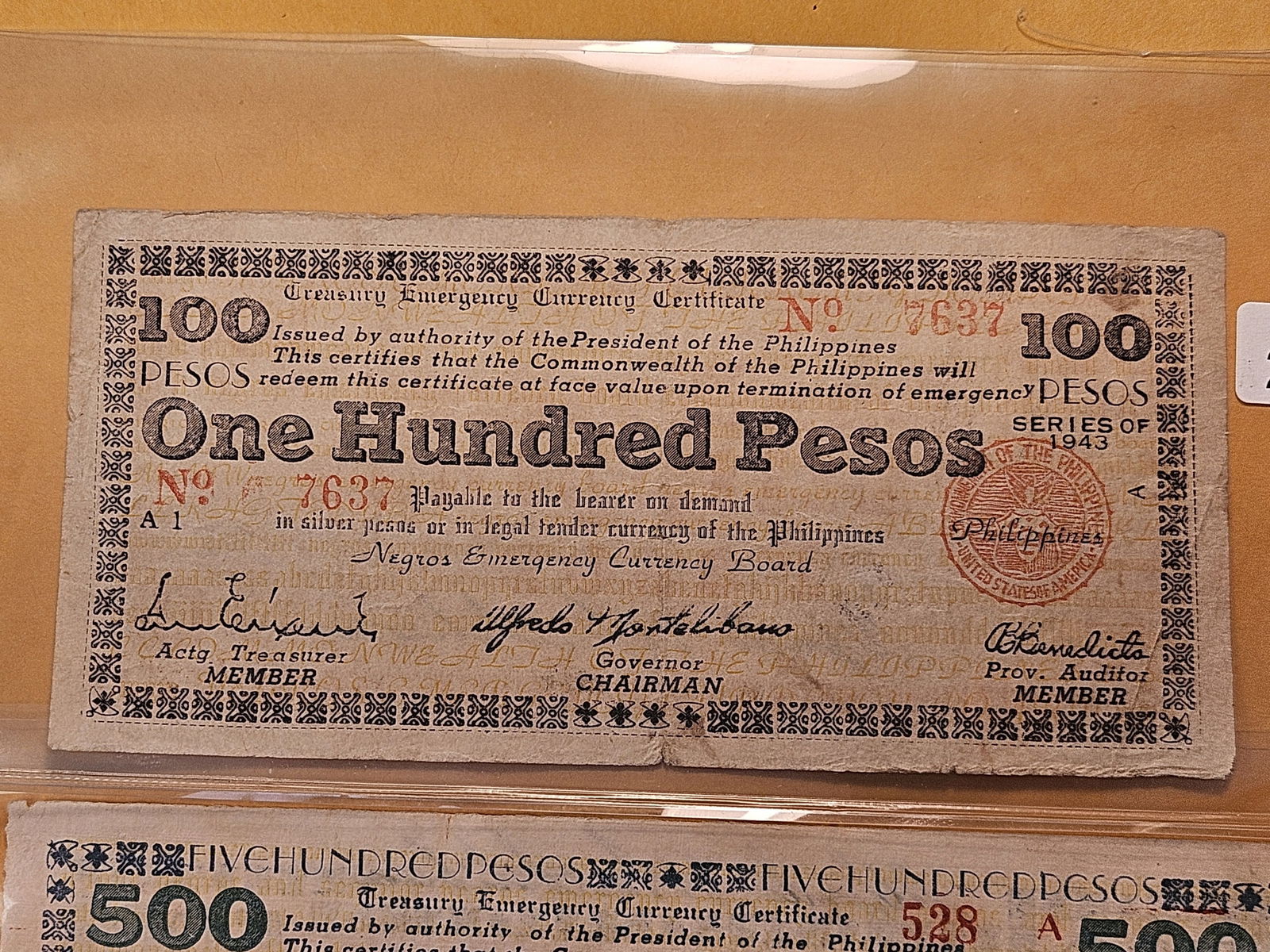 Two Large Denomination Philippines Notes from 1943 - 2