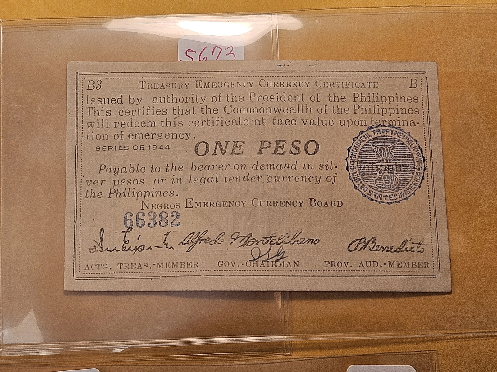 Four 1944 Philippines One Peso Notes - 3