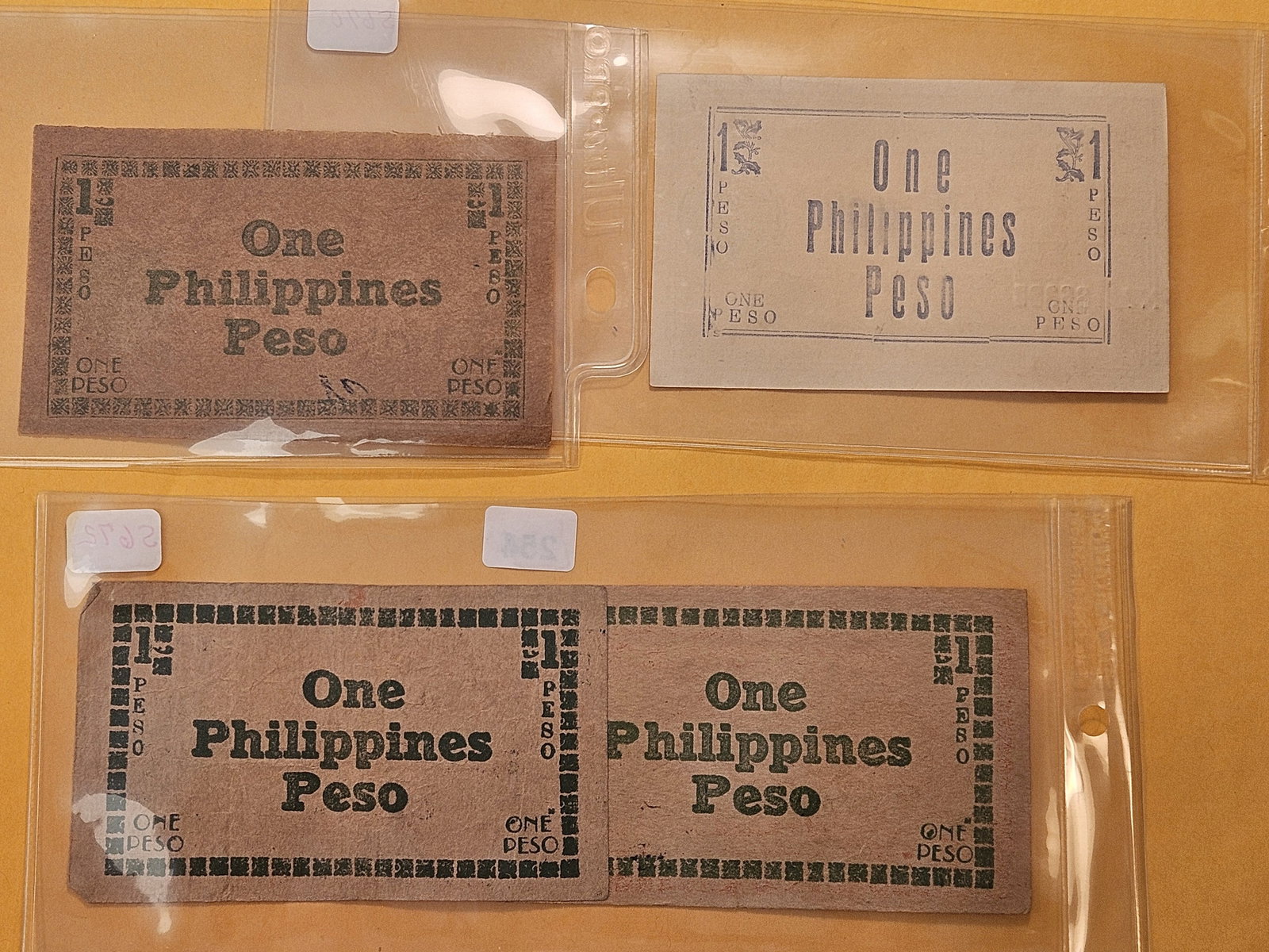 Four 1944 Philippines One Peso Notes - 6