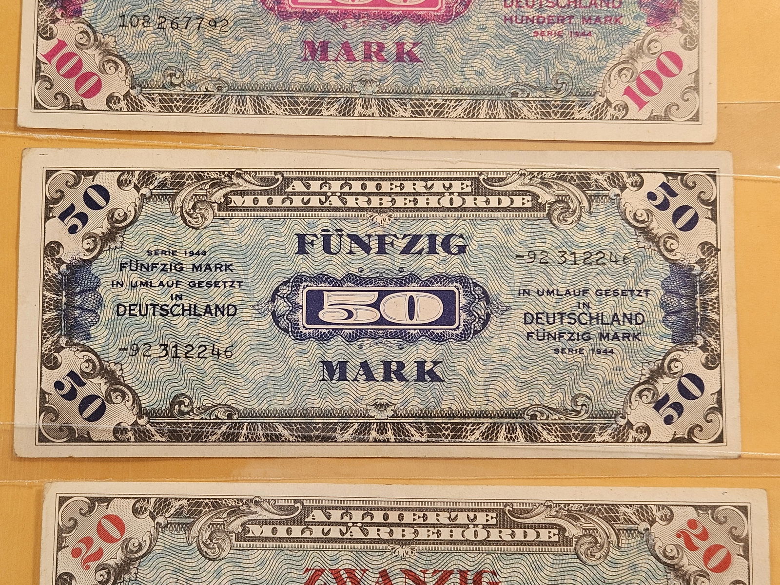 Three Series 1944 German Occupation Allied Military Bank Notes - 3