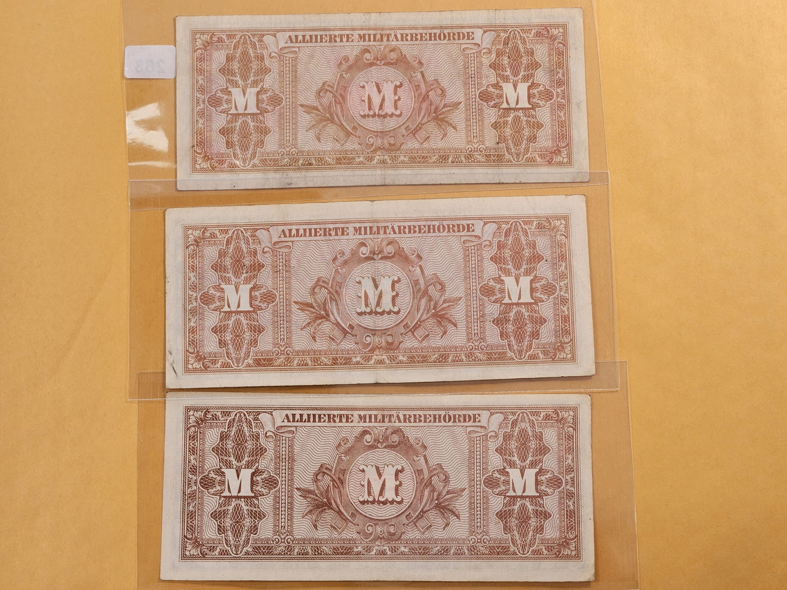 Three Series 1944 German Occupation Allied Military Bank Notes - 5