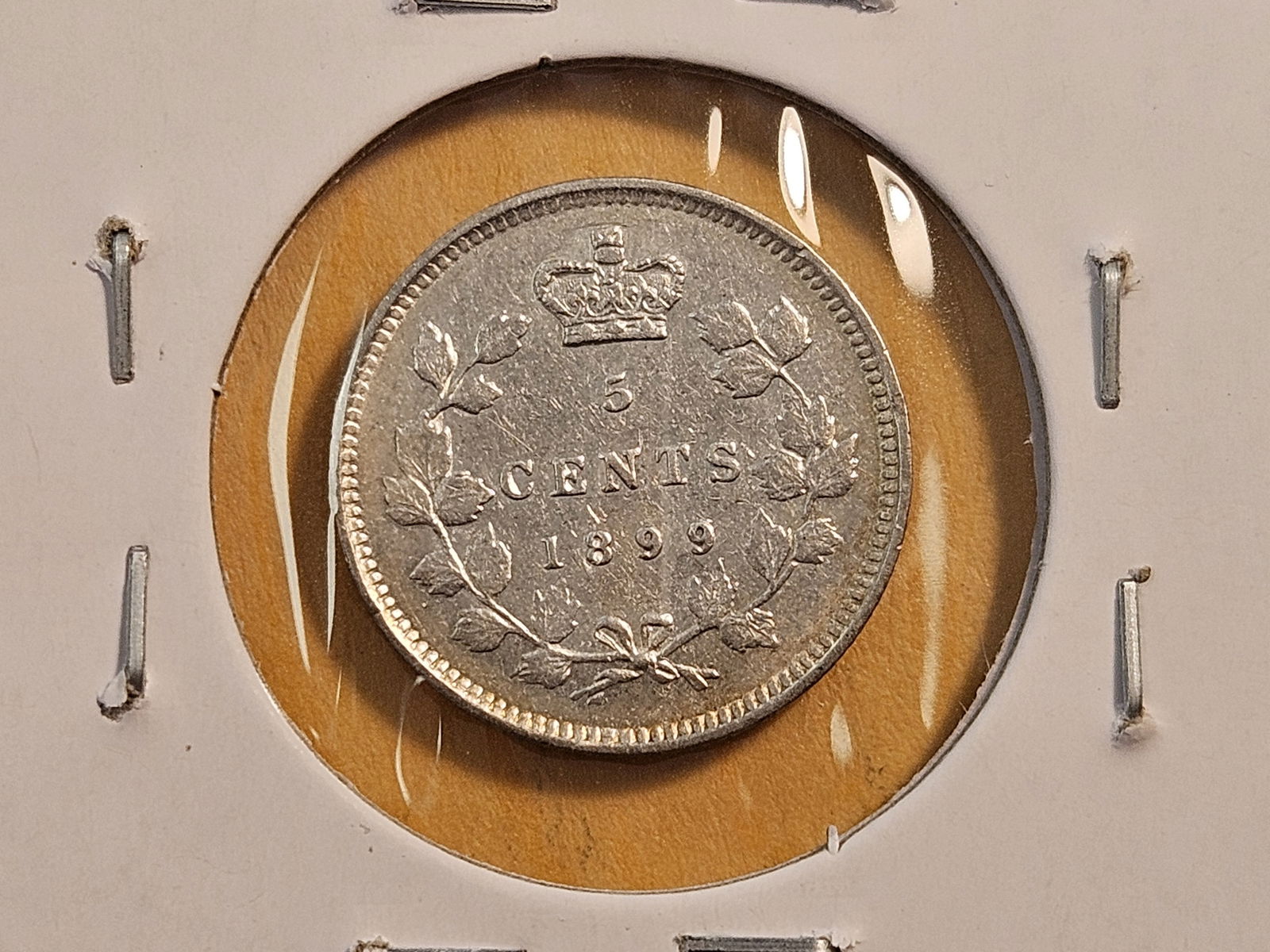 1899 Canada Silver Five Cents - 4