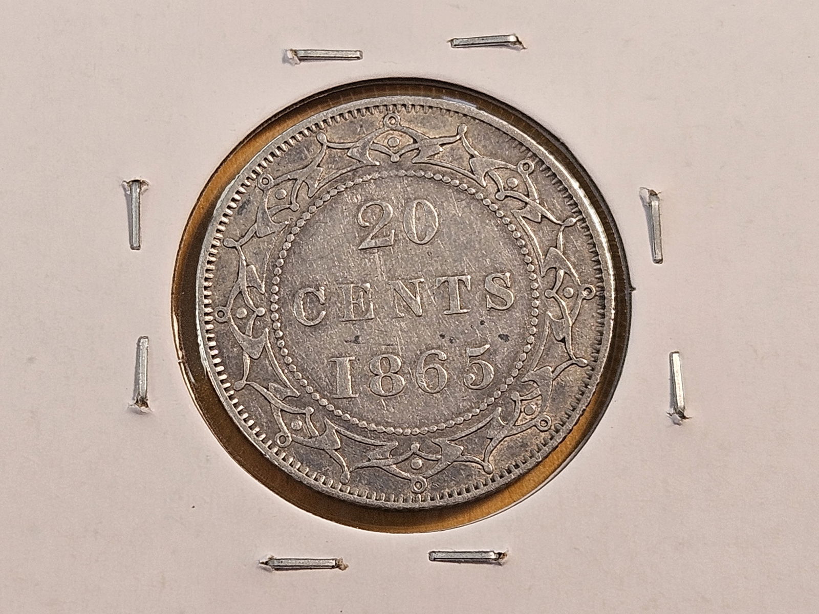 Better Grade 1865 New Foundland Silver Twenty Cent Piece - 4