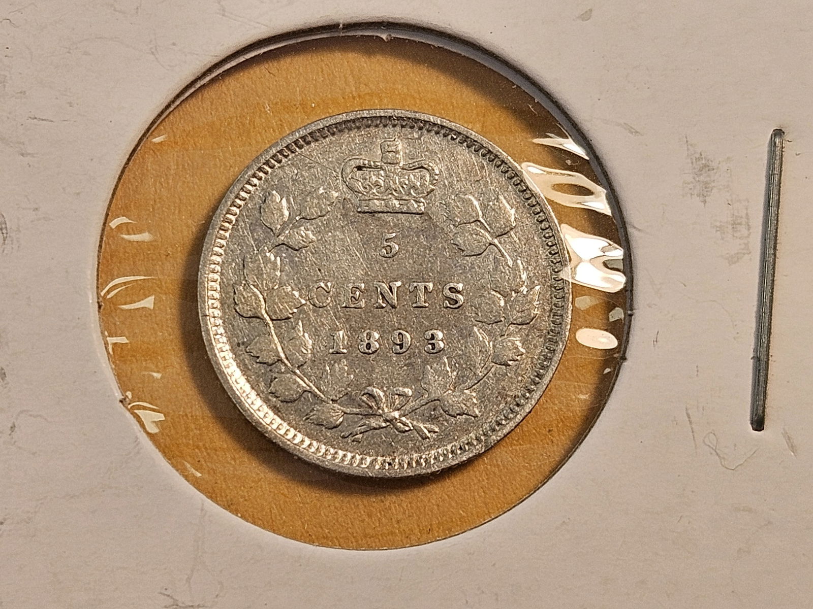 Better Grade 1893 Canada Silver Five Cents - 4