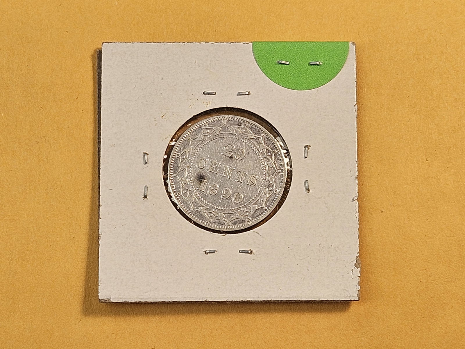 About Uncirculated 1890 Silver Twenty Cent Piece - 3