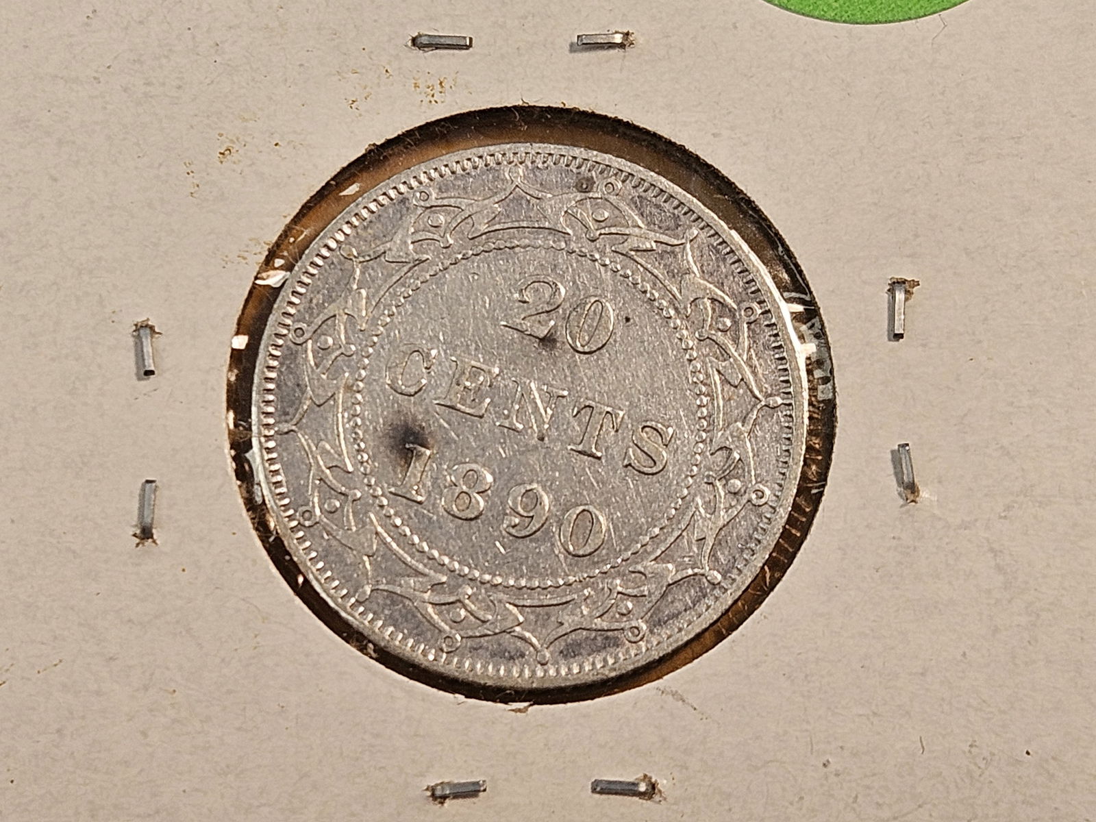 About Uncirculated 1890 Silver Twenty Cent Piece - 4