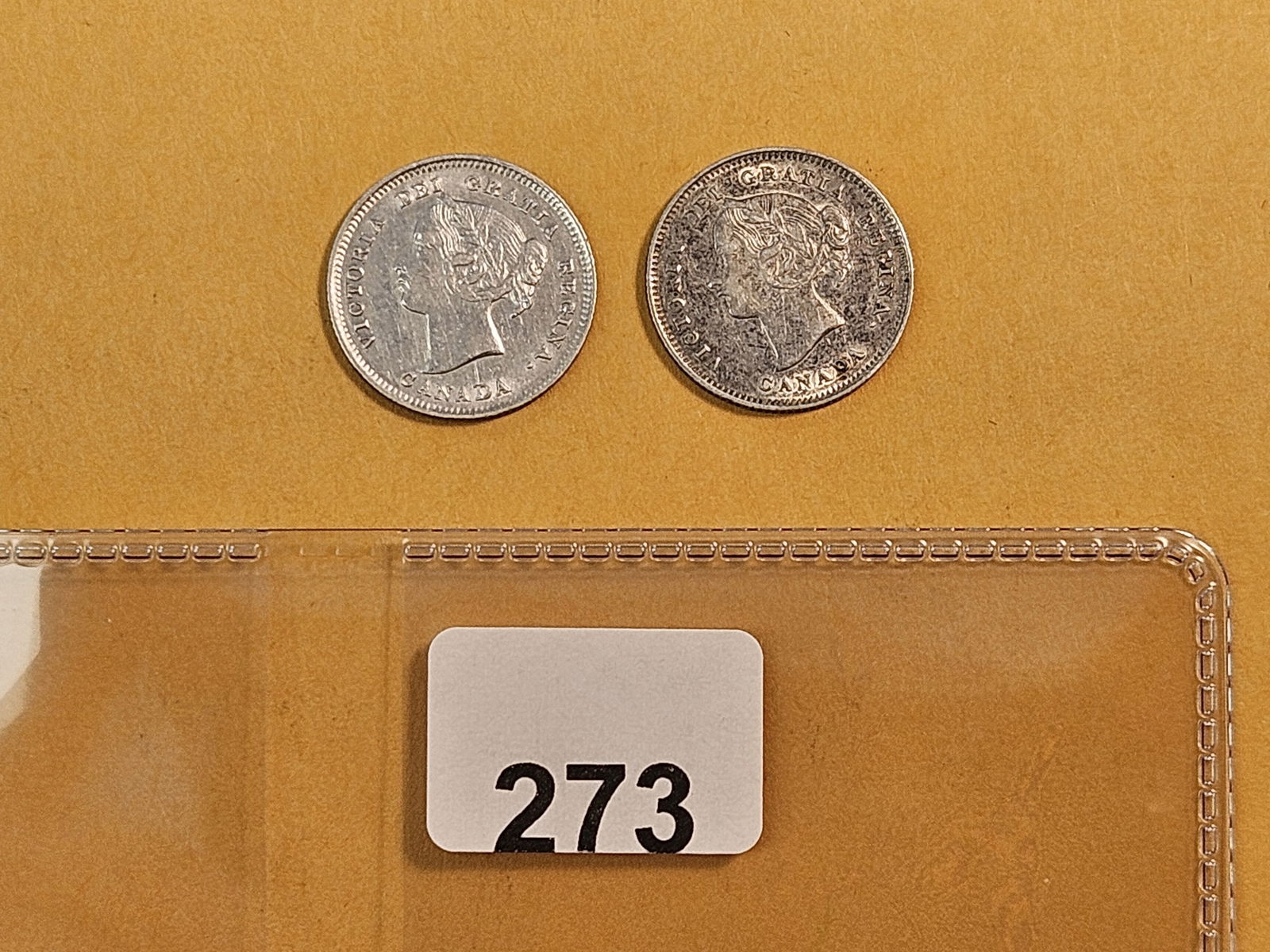 Two older Canadian Silver Five Cents - 2
