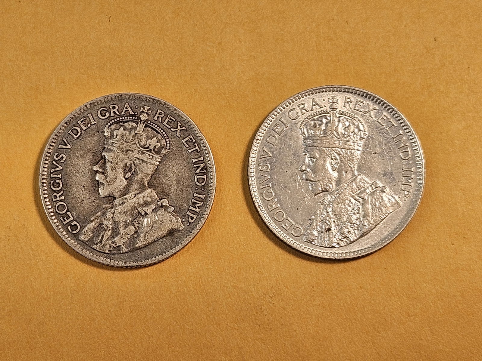1916 Canada and 1917 New Foundland Silver Quarters - 2