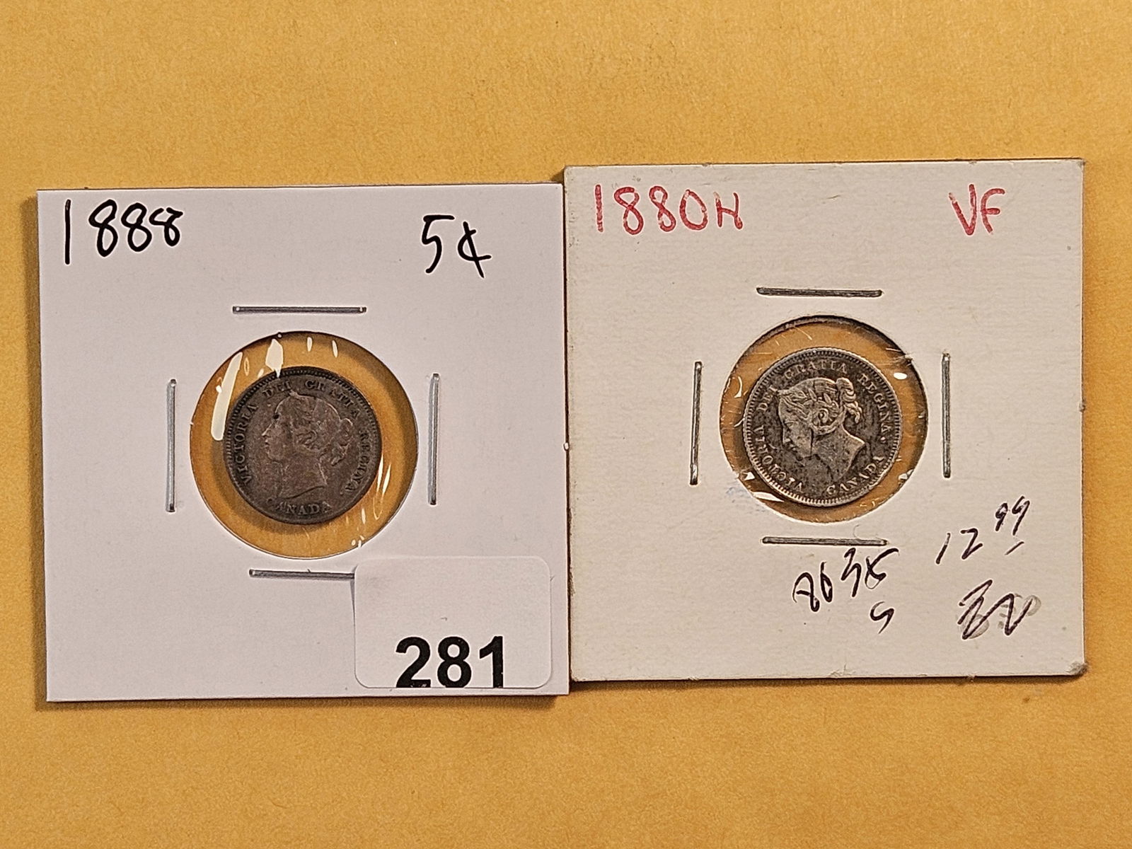 Two Canadian Silver Five Cents (1 of 6)