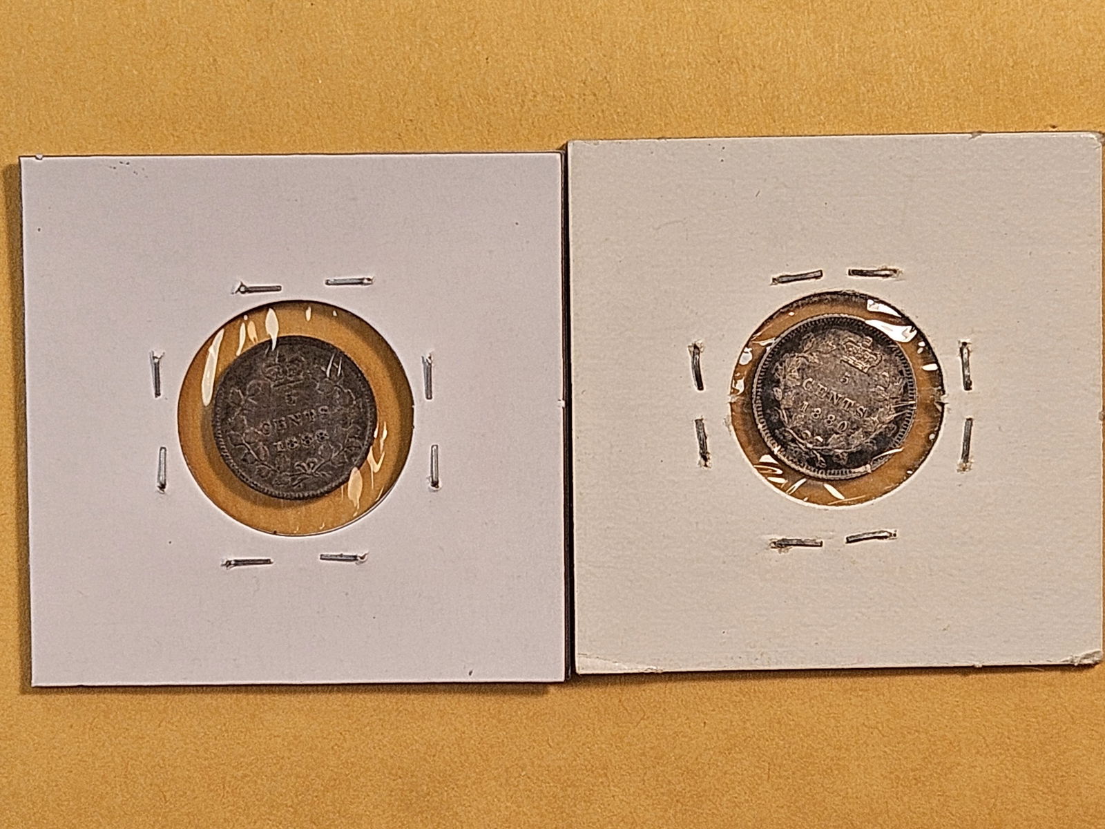 Two Canadian Silver Five Cents - 4