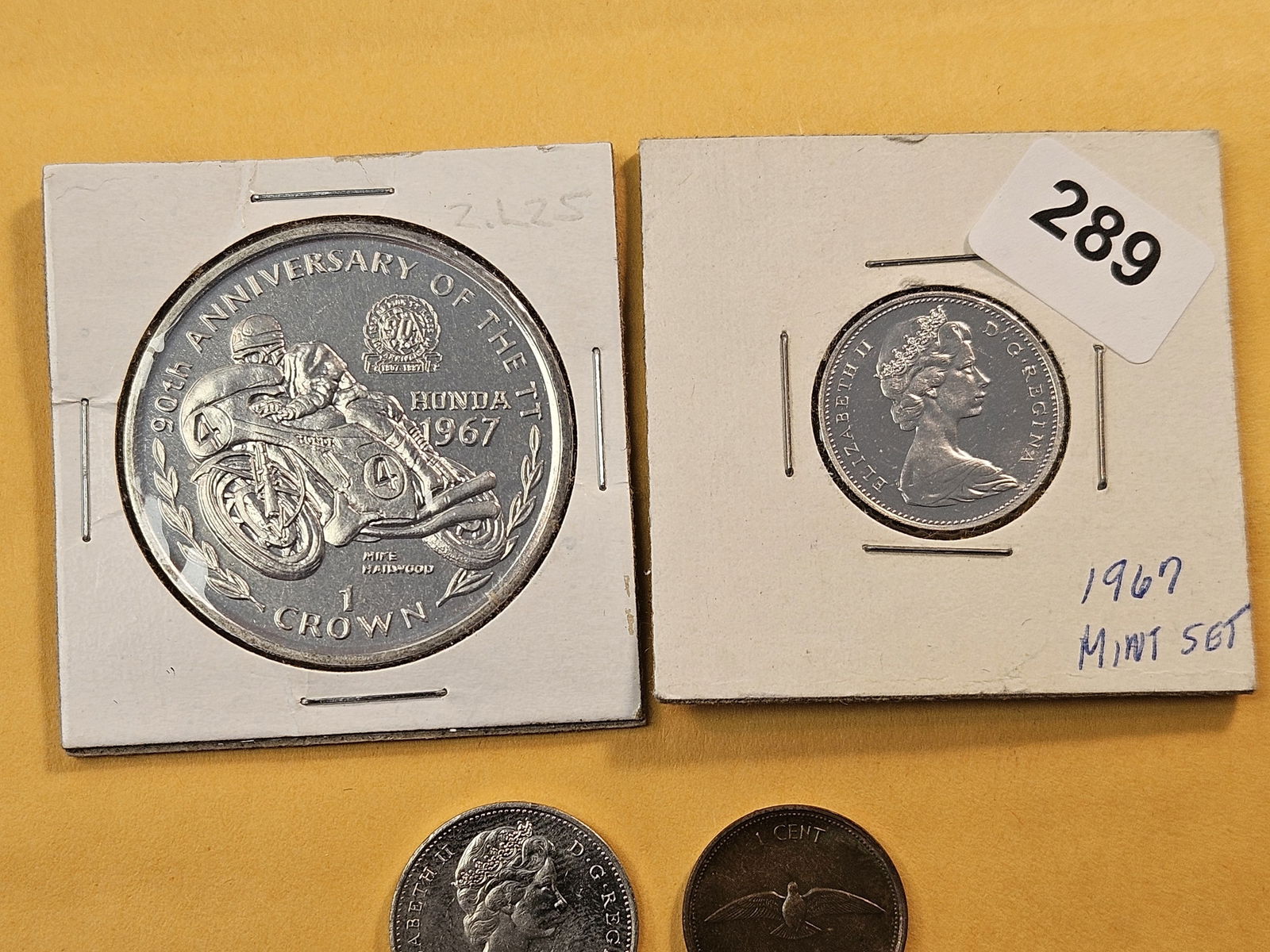 Six Foreign Coins, including 1967 Canada Silver Dollar and Dime - 2