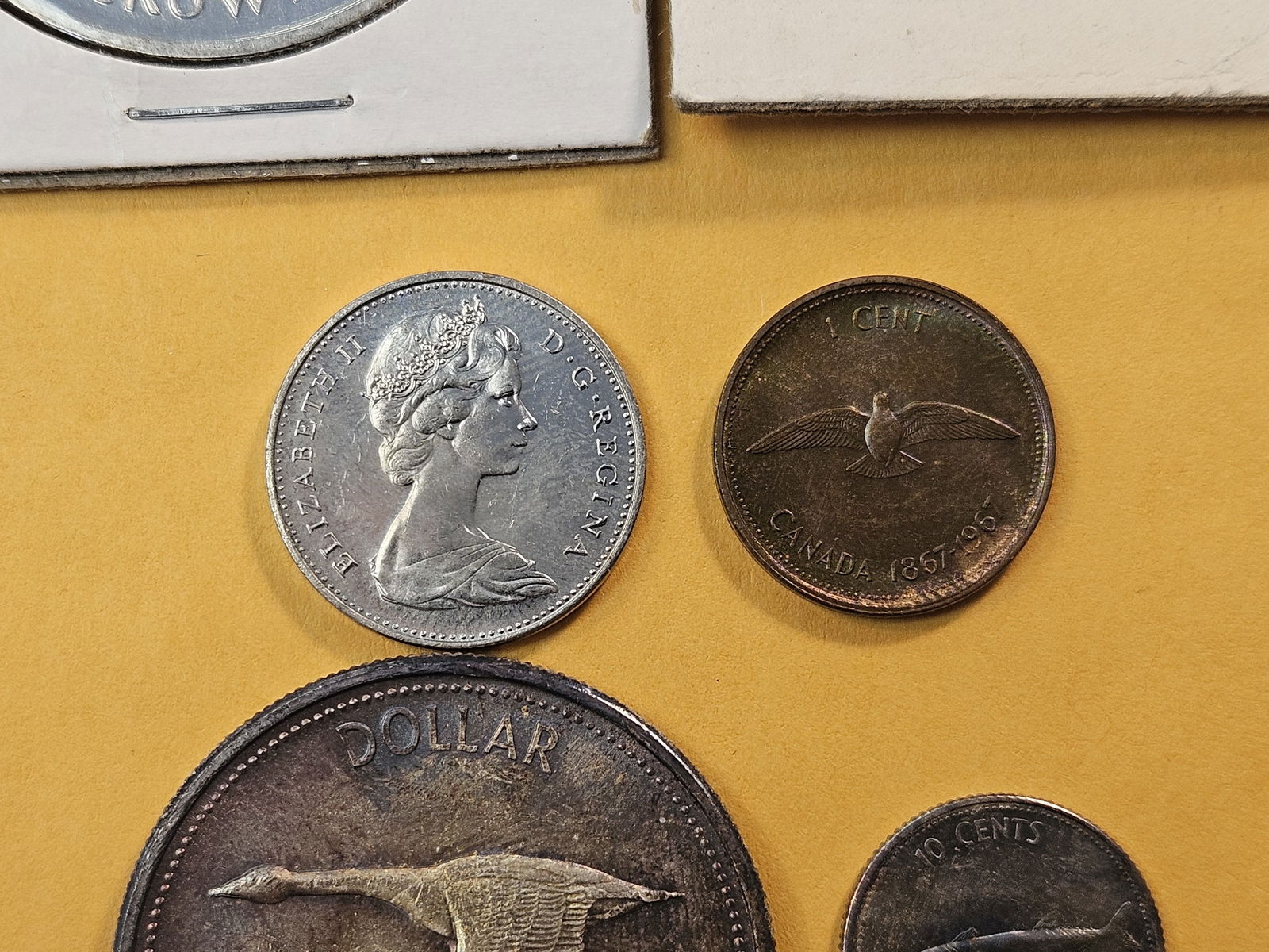 Six Foreign Coins, including 1967 Canada Silver Dollar and Dime - 3