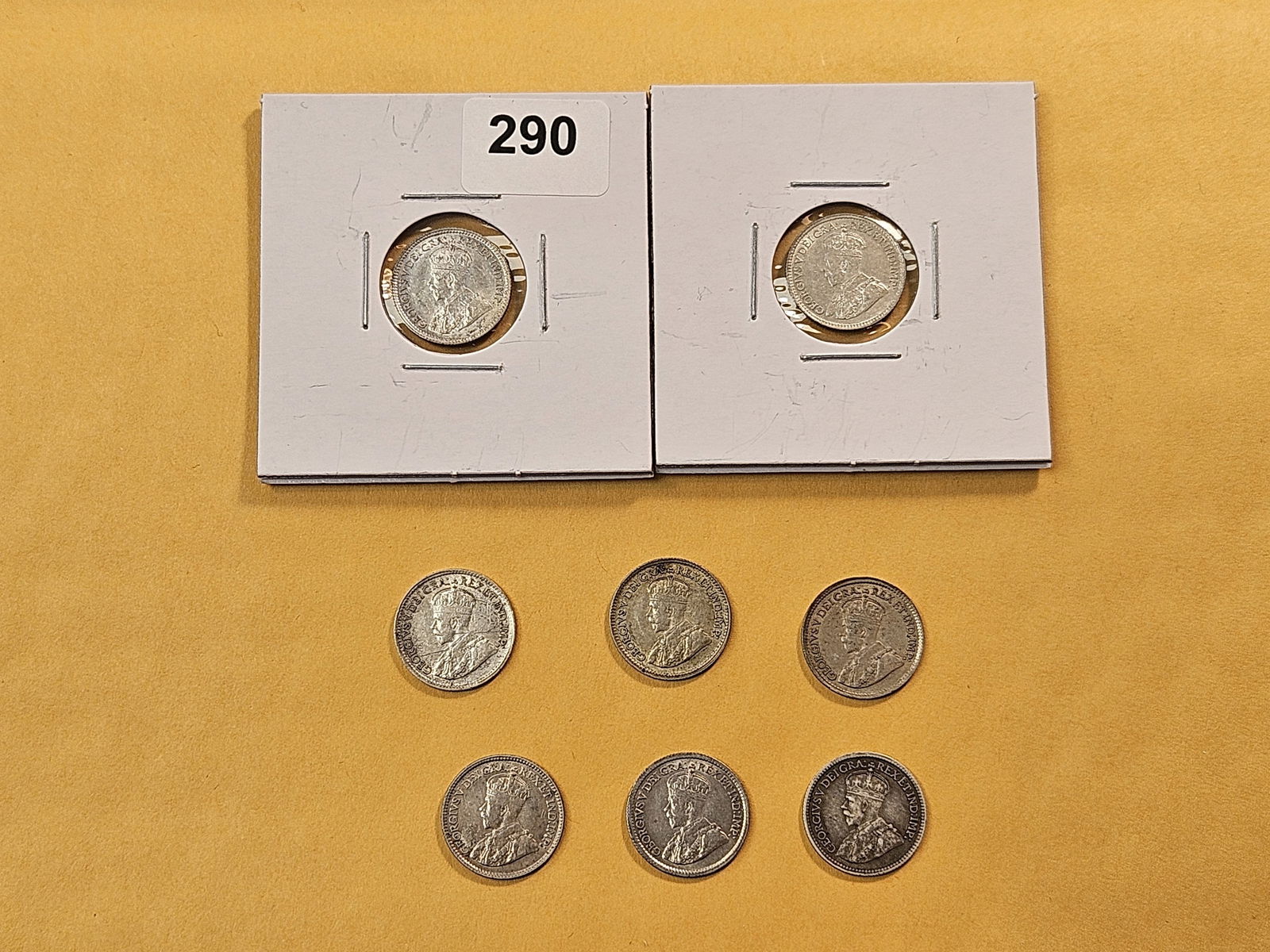 Eight Mixed Canadian Silver Five Cents (1 of 6)